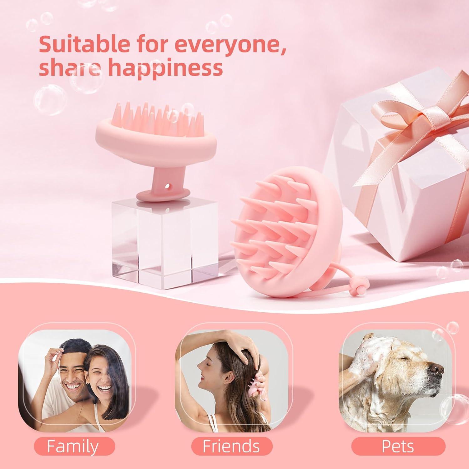 Cepillo de Masaje para Cuero Cabelludo Beautlohas Rosa