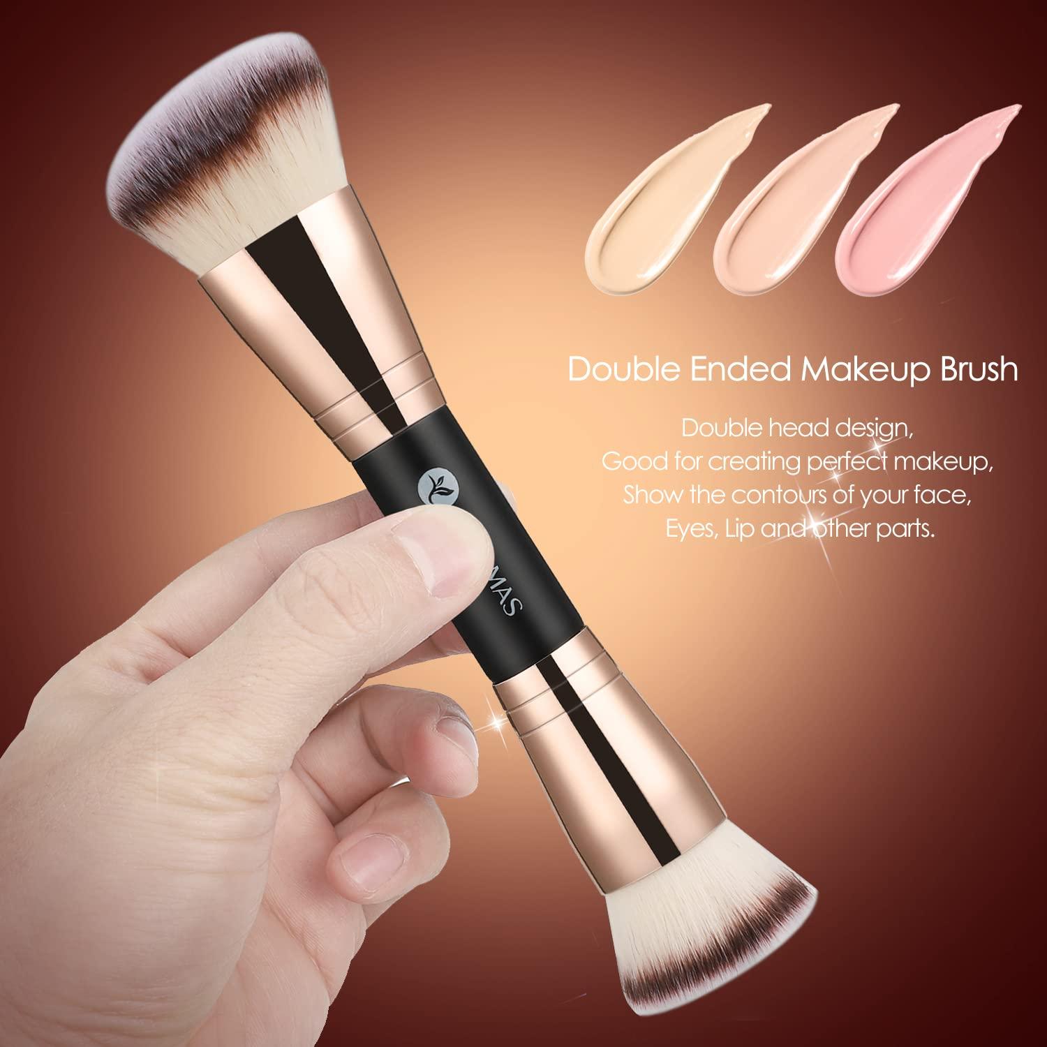 Brocha de Maquillaje KINGMAS Doble Cara Kabuki 180mm