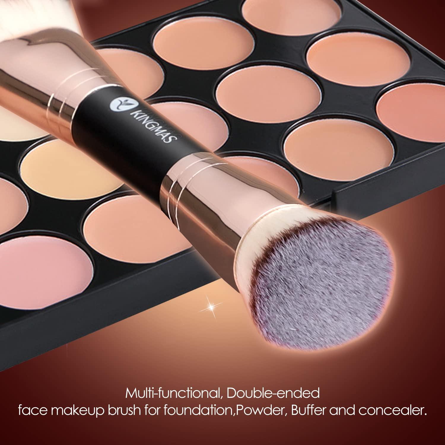 Brocha de Maquillaje KINGMAS Doble Cara Kabuki 180mm