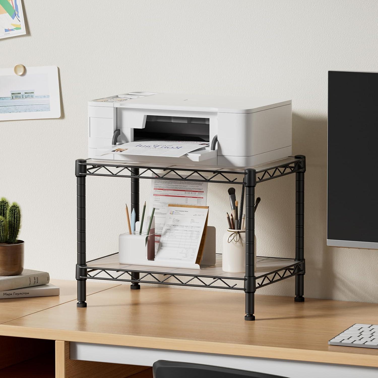 Estante de Almacenamiento SINGAYE 2 Capas Ajustable Negro 30 cm