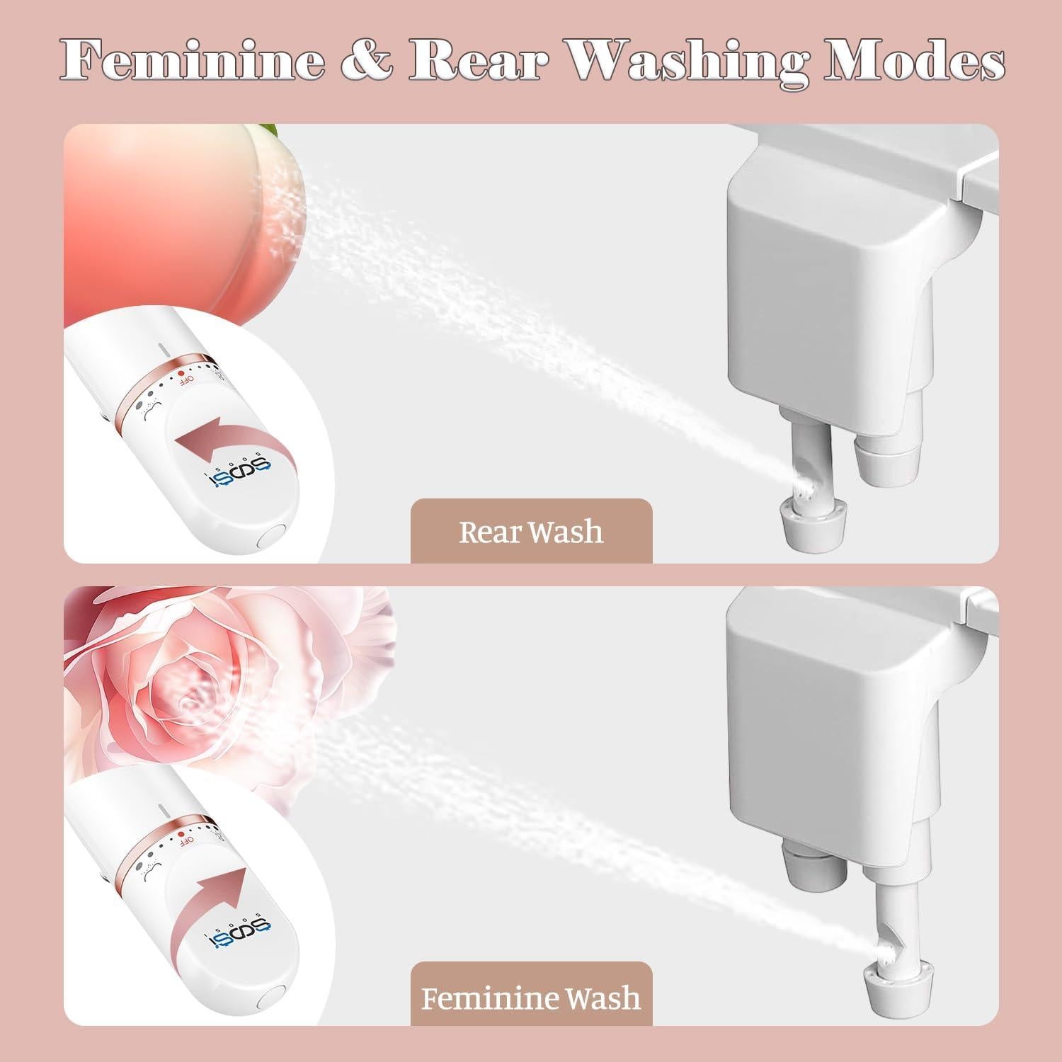 Accesorio de Bidet Soosi Oro Rosa Doble Boquilla Autolimpiante