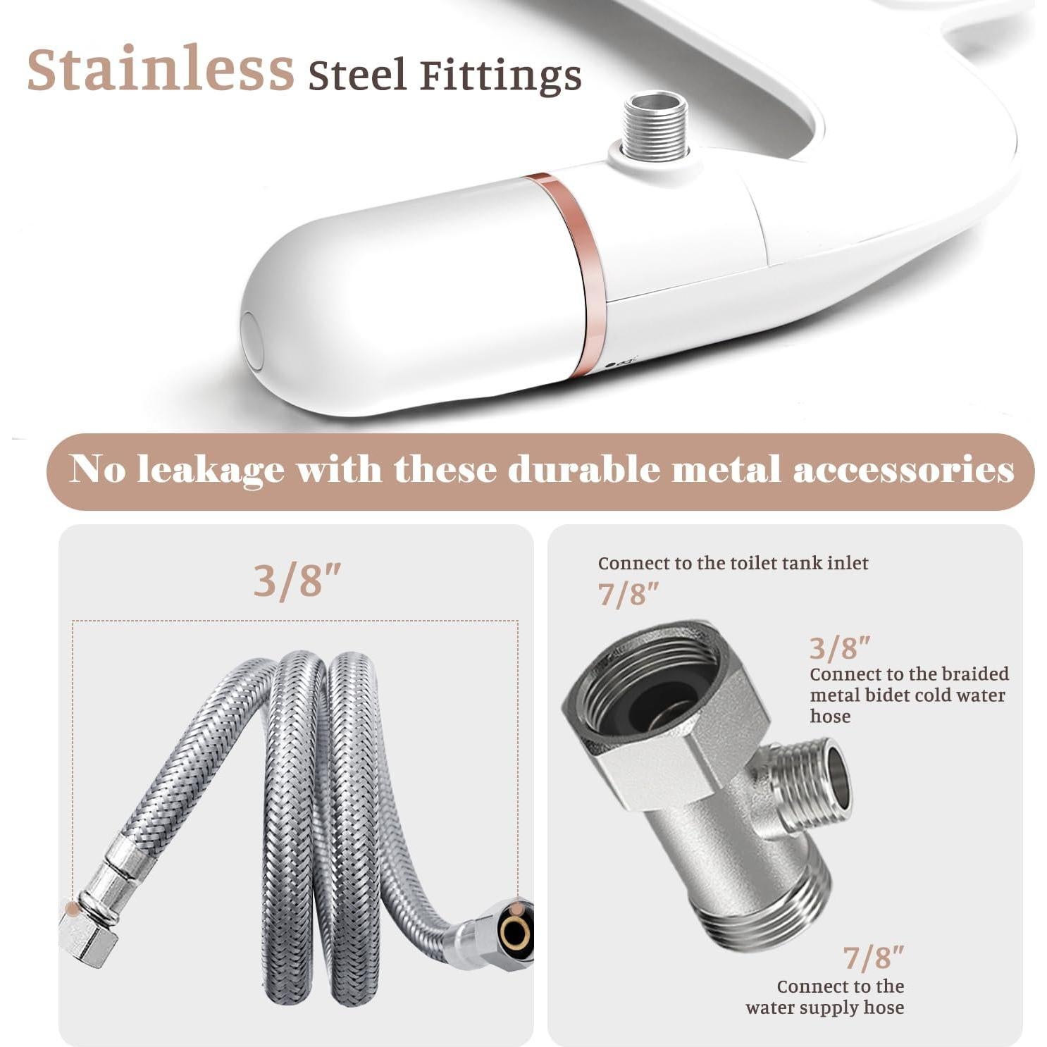 Accesorio de Bidet Soosi Oro Rosa Doble Boquilla Autolimpiante