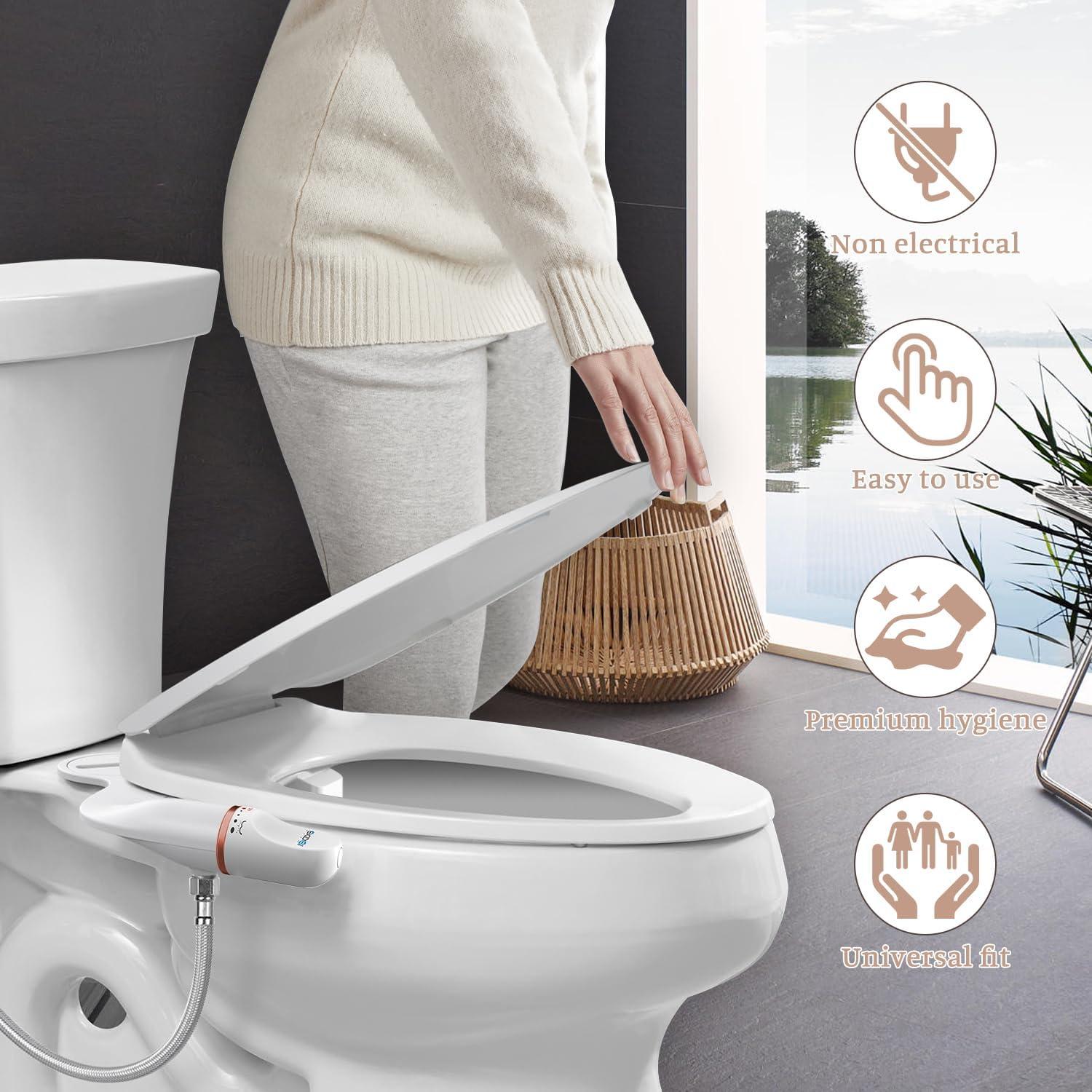 Accesorio de Bidet Soosi Oro Rosa Doble Boquilla Autolimpiante