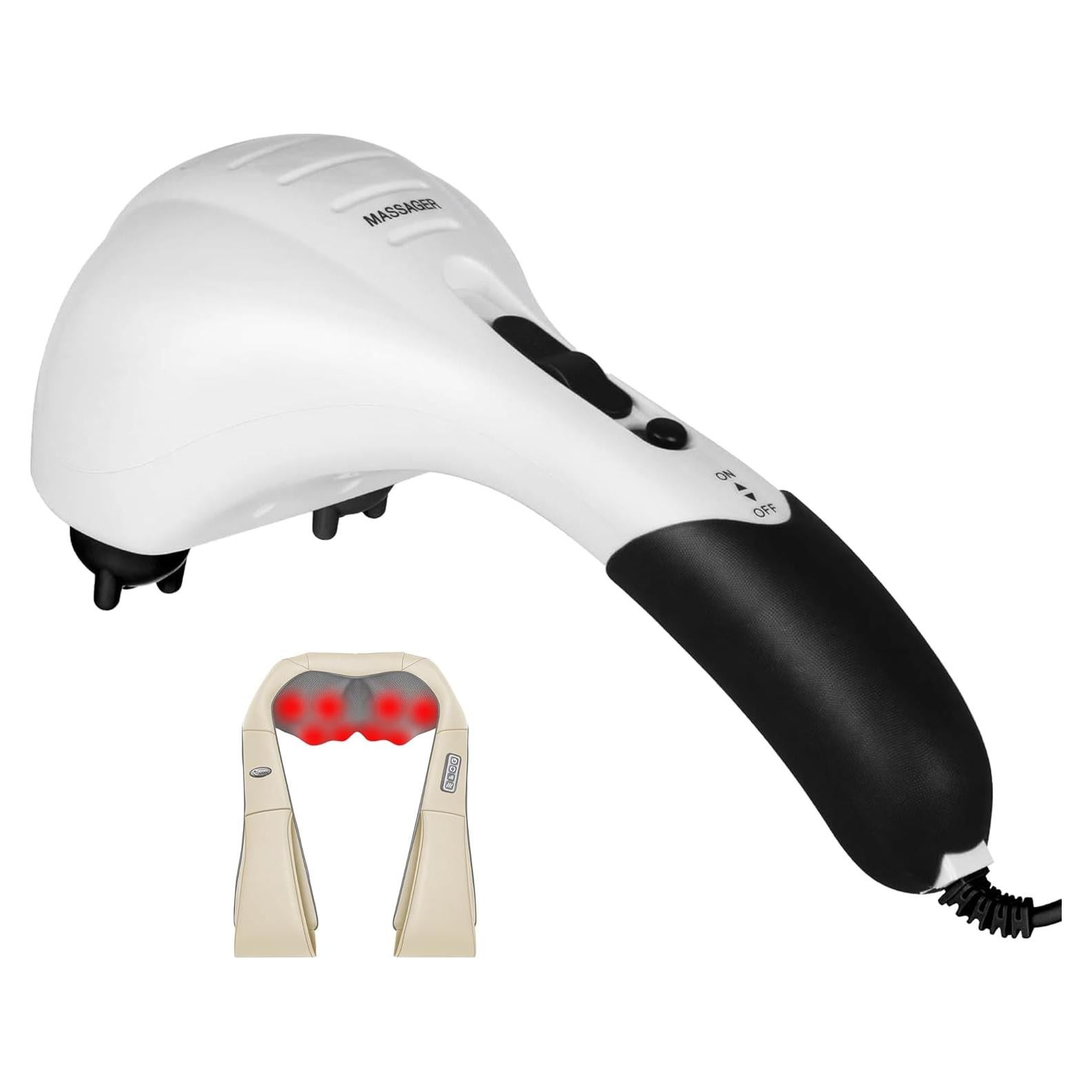 cotsoco Neck Massager,Shiatsu Shoulder and Back Massager with Heat, Electric Deep Tissue Massage Pillow for Body Muscle Pain Relief,Best Gifts Mom Dad Women Men,Home, Office Car Use (Beige)