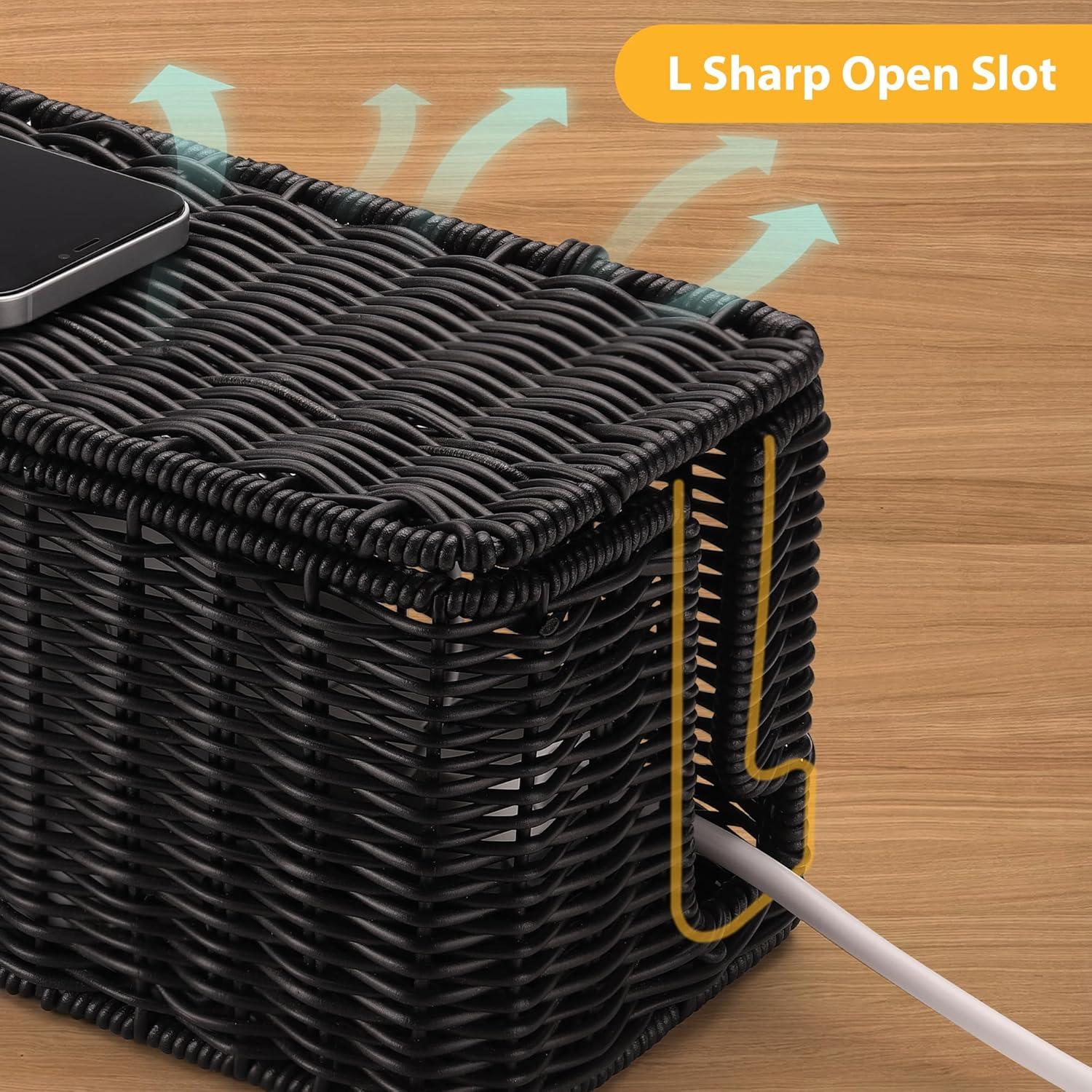 Caja Organizadora de Cables ZhiYo Negra 31.8x13.2x14 cm