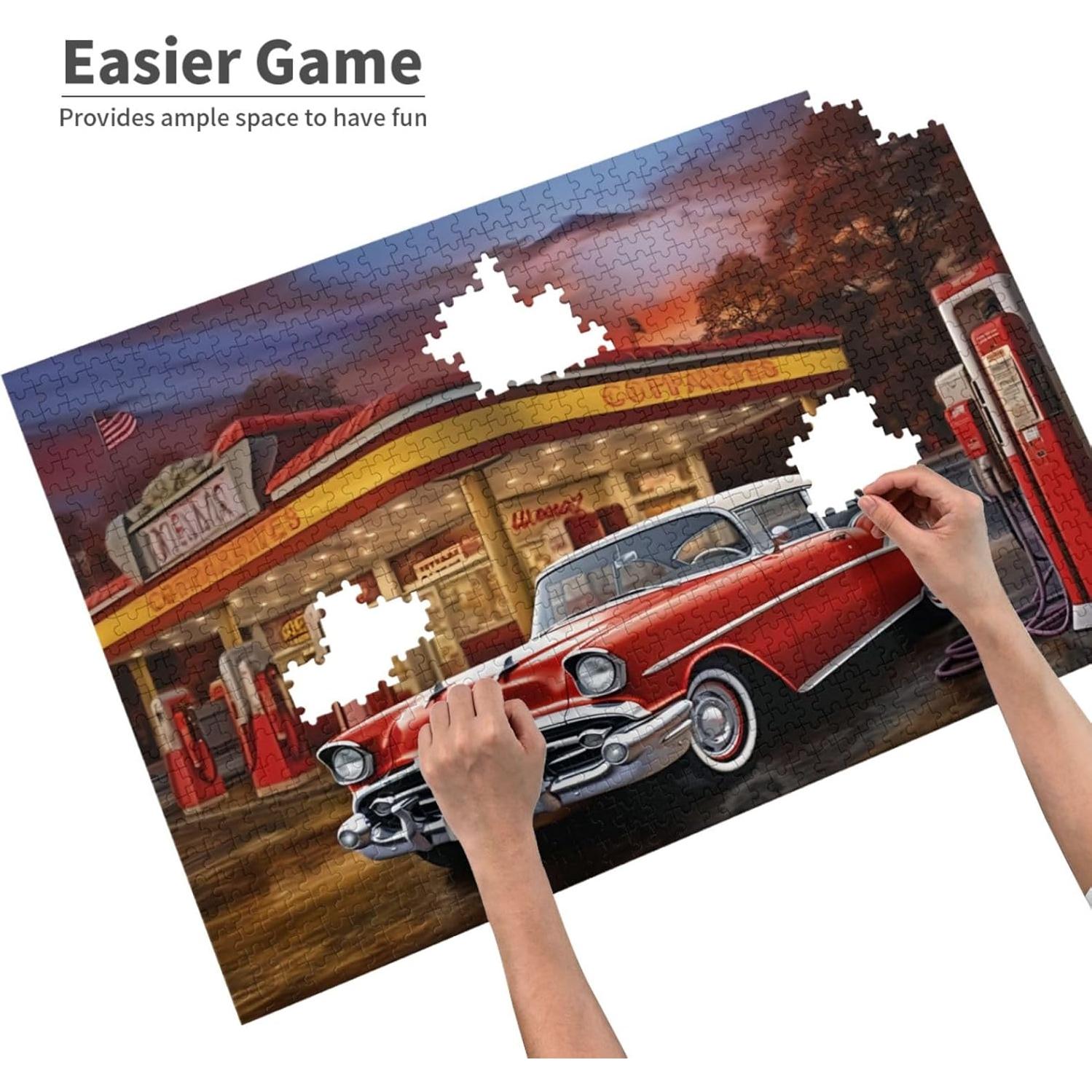 Rompecabezas 1000 Piezas AthLeY Gasolinera Madera DIY