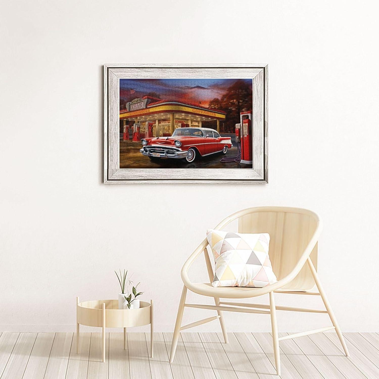 Rompecabezas 1000 Piezas AthLeY Gasolinera Madera DIY