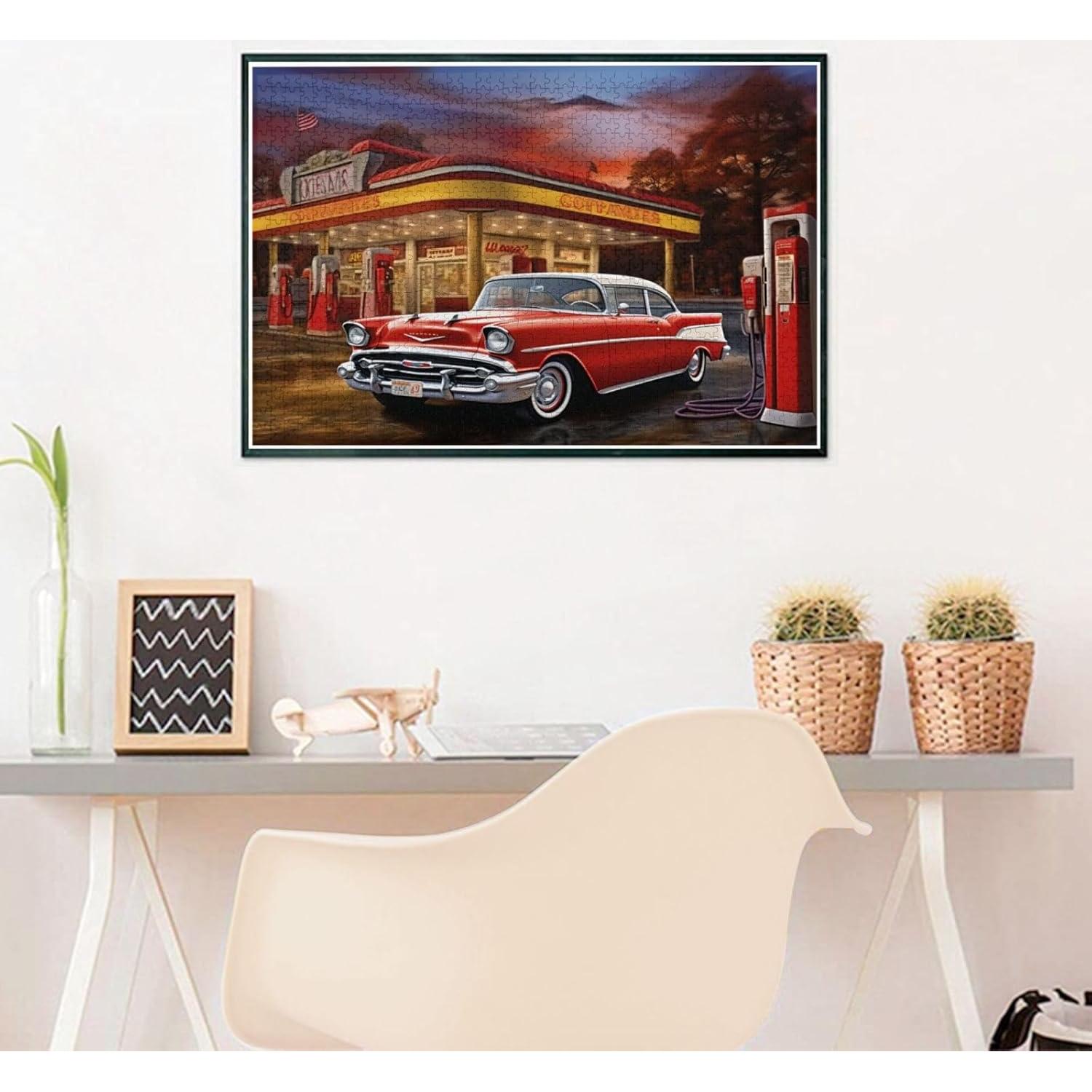 Rompecabezas 1000 Piezas AthLeY Gasolinera Madera DIY