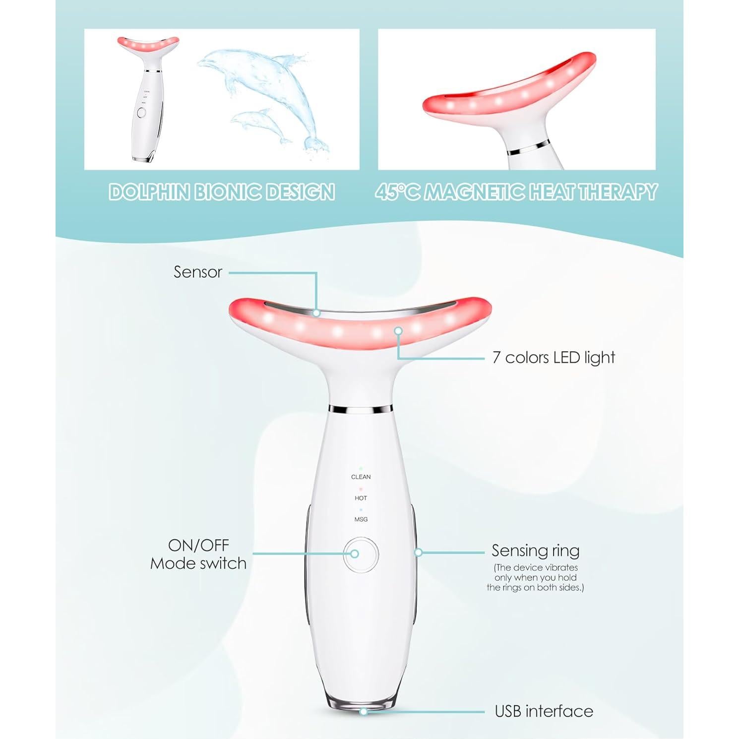 Masajeador Facial y de Cuello Aozemei AM-8003 7 Colores