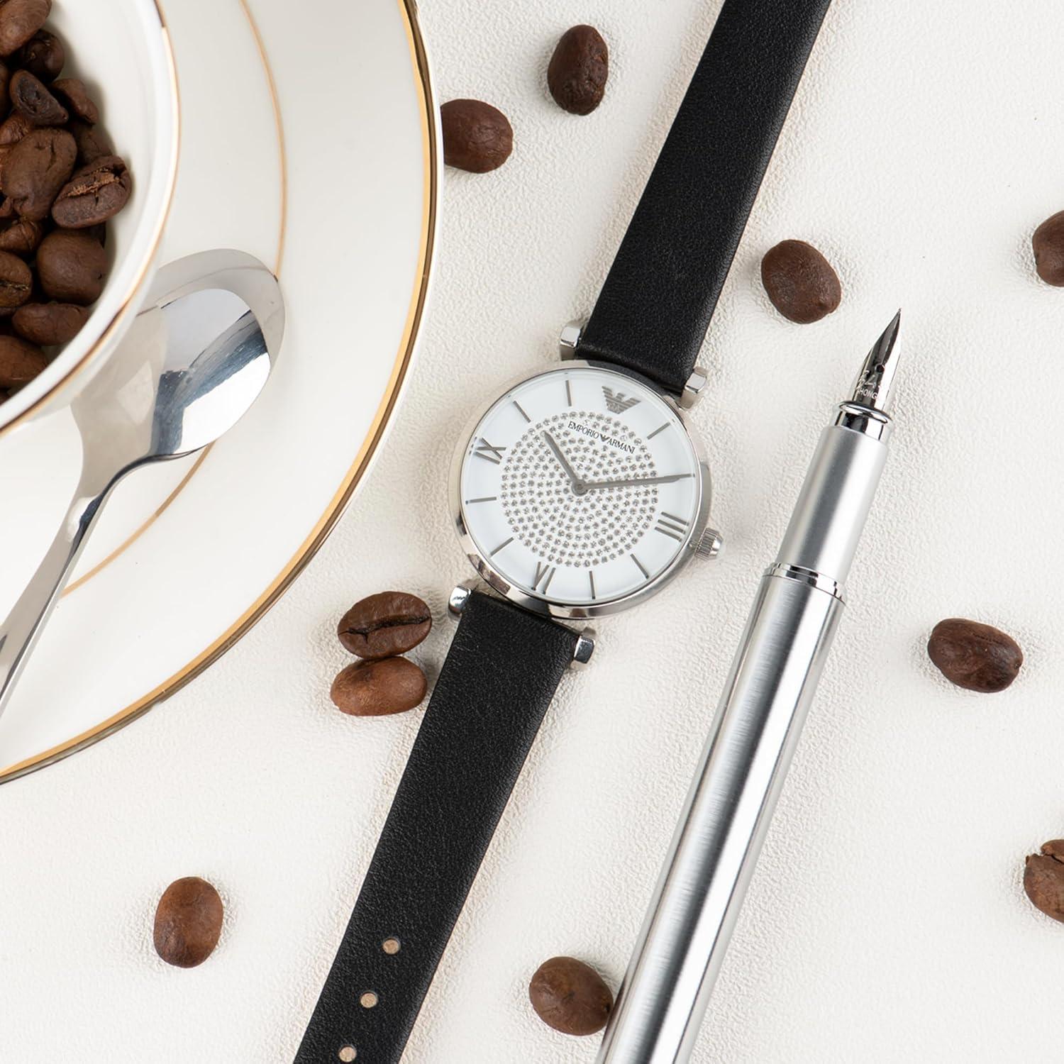 Correa de Reloj de Cuero OTTOODY 12mm Negro Hebilla Dorada