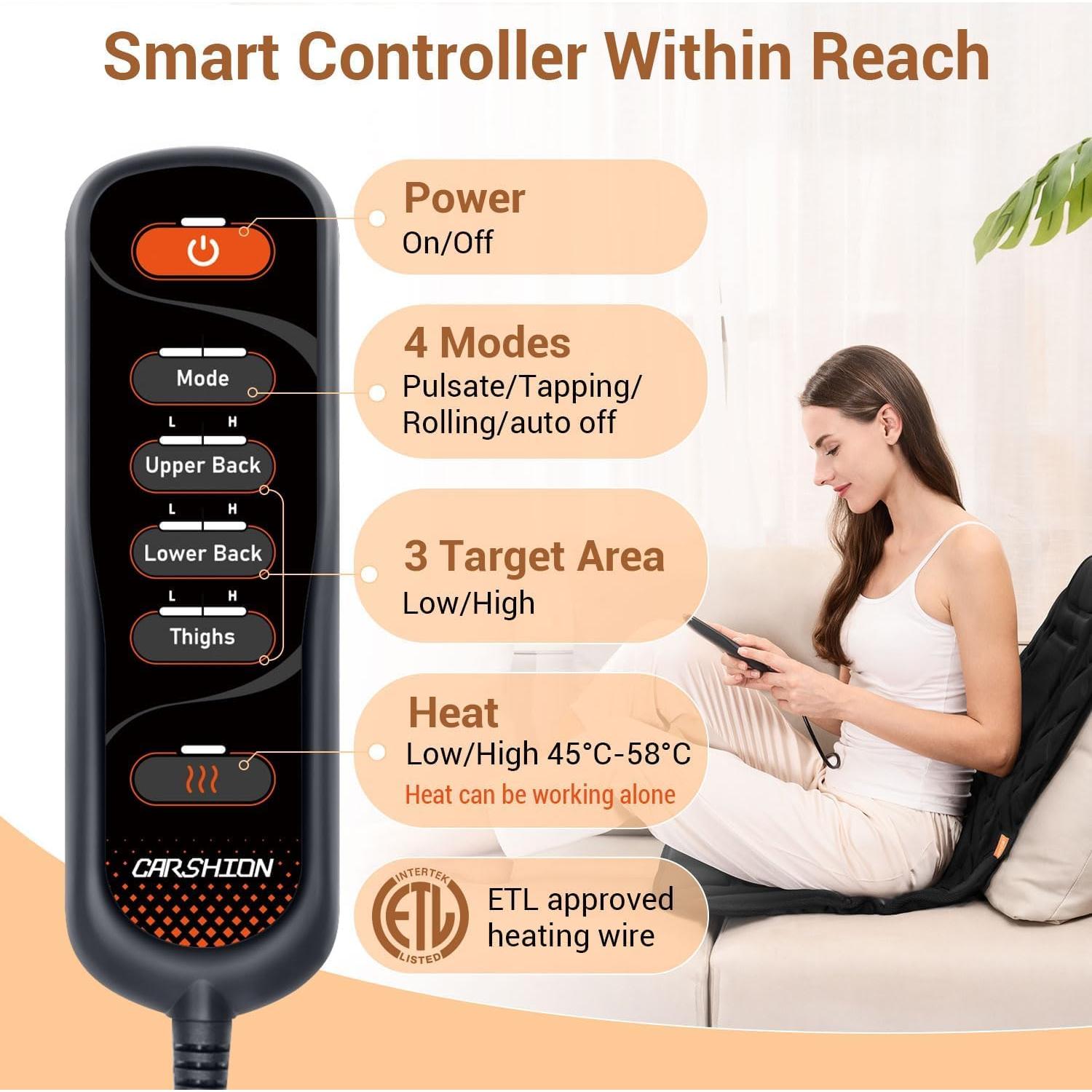 Masajeador de Espalda CARSHION con Calor y 5 Nodos