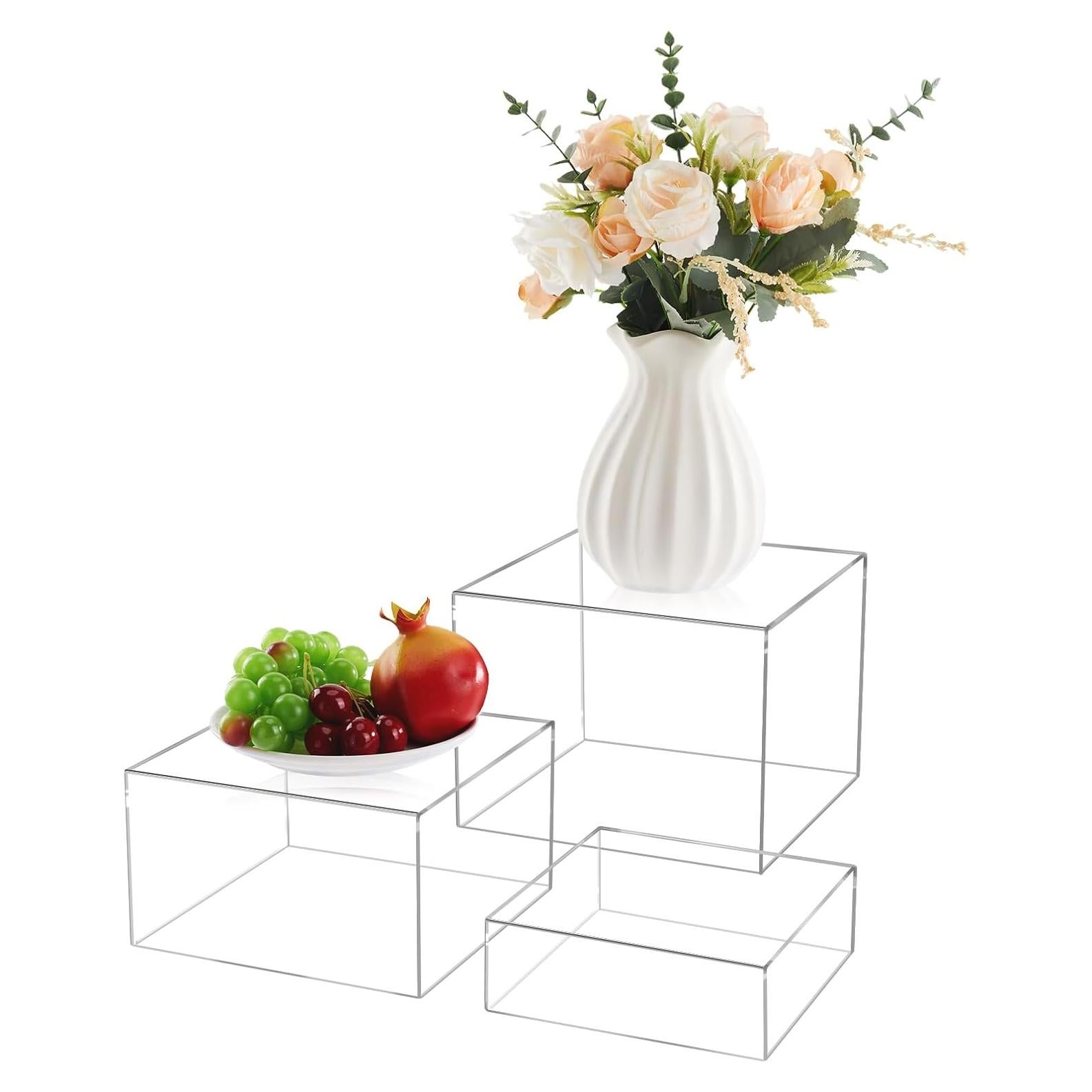 Soporte de Exhibición Acrílico Transparente 3 Piezas 20x20cm