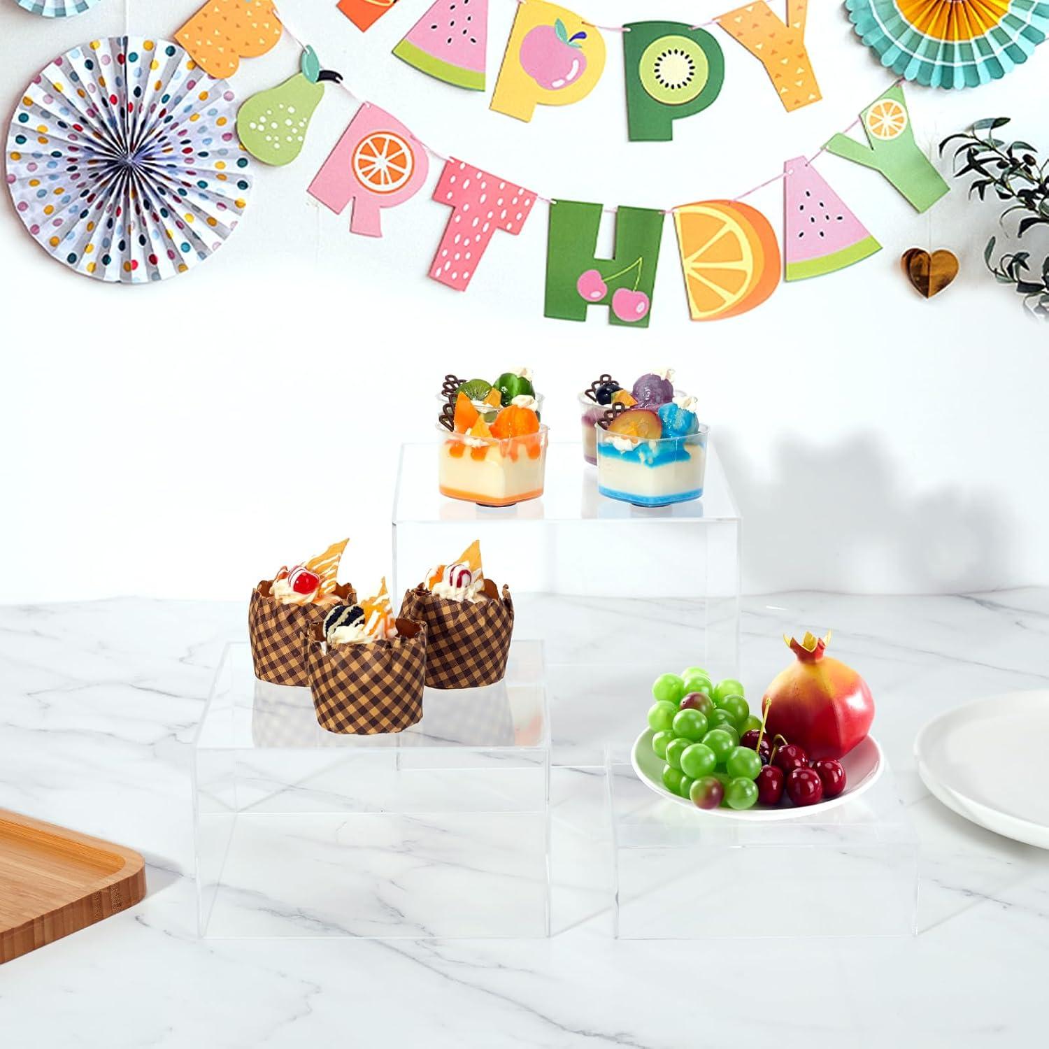 Soporte de Exhibición Acrílico Transparente 3 Piezas 20x20cm