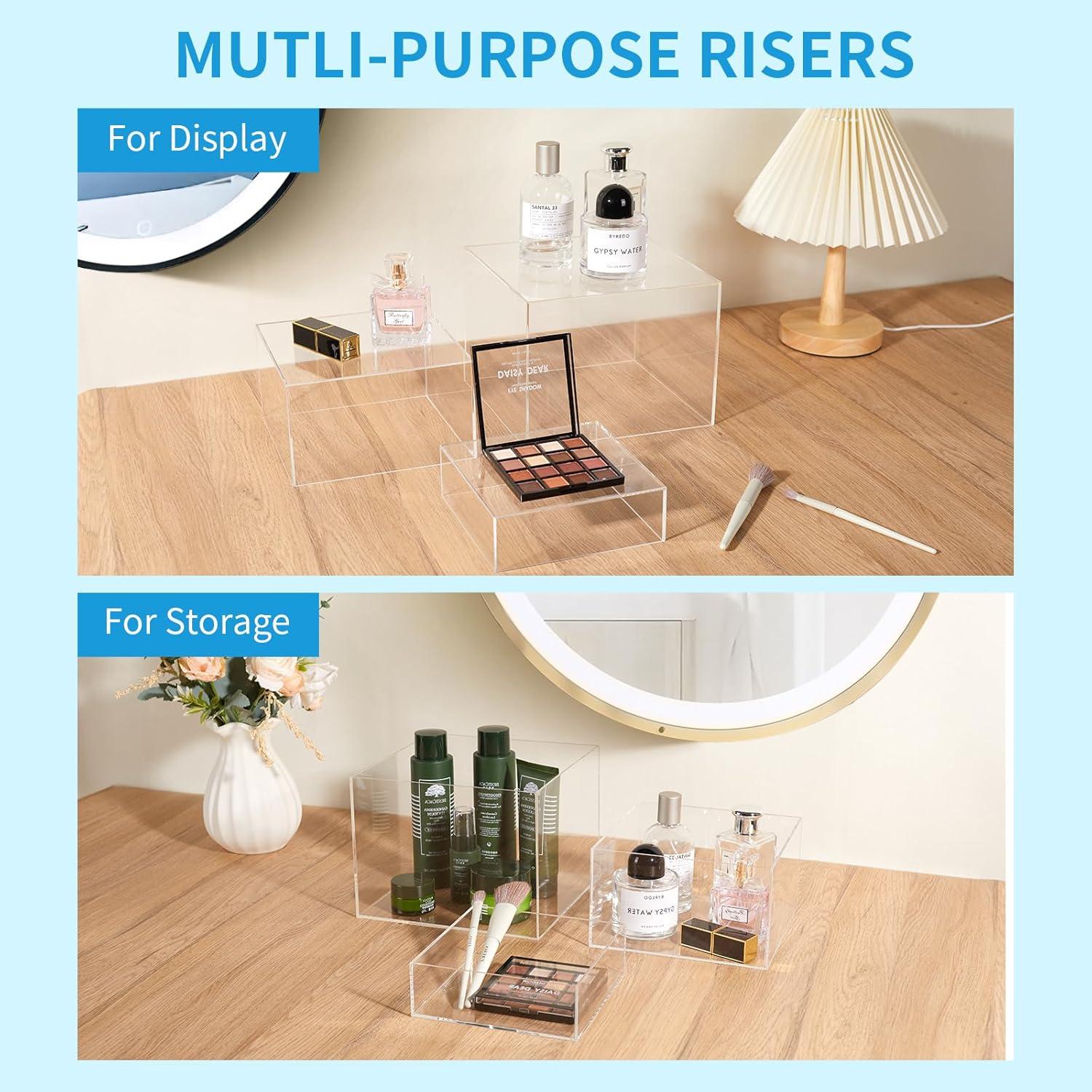 Soporte de Exhibición Acrílico Transparente 3 Piezas 20x20cm