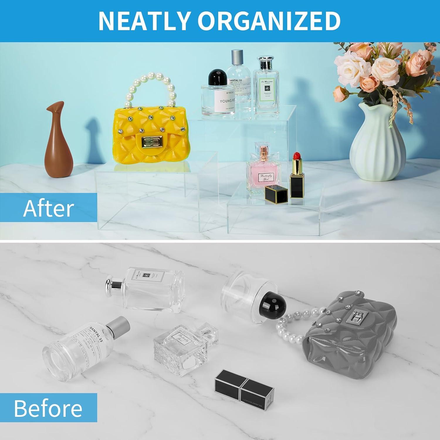 Soporte de Exhibición Acrílico Transparente 3 Piezas 20x20cm