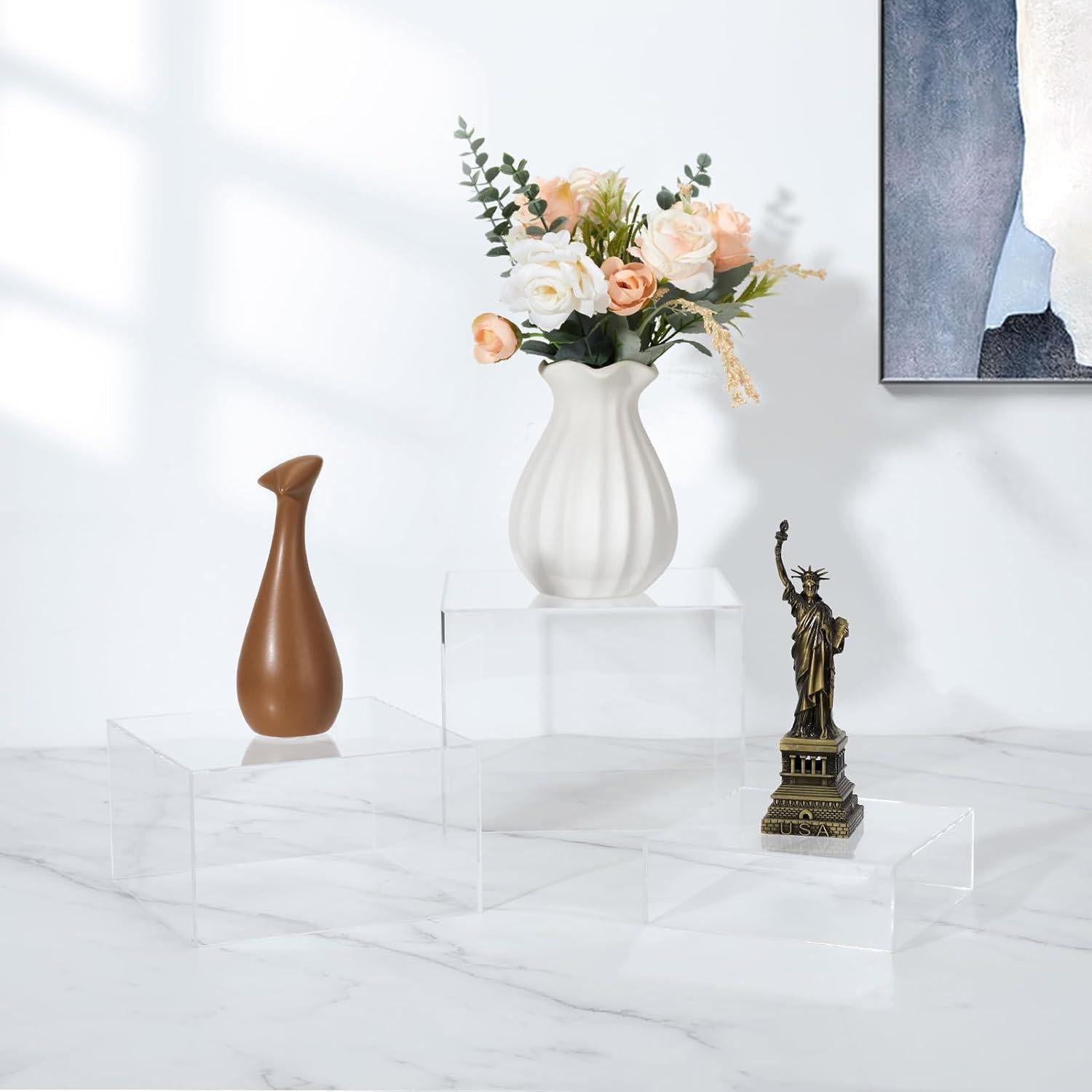 Soporte de Exhibición Acrílico Transparente 3 Piezas 20x20cm