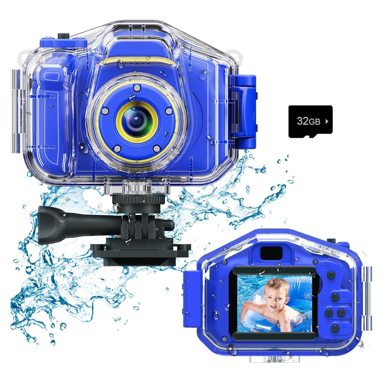 Cámara Impermeable DEKER E1 para Niños 1080P Azul Oscuro