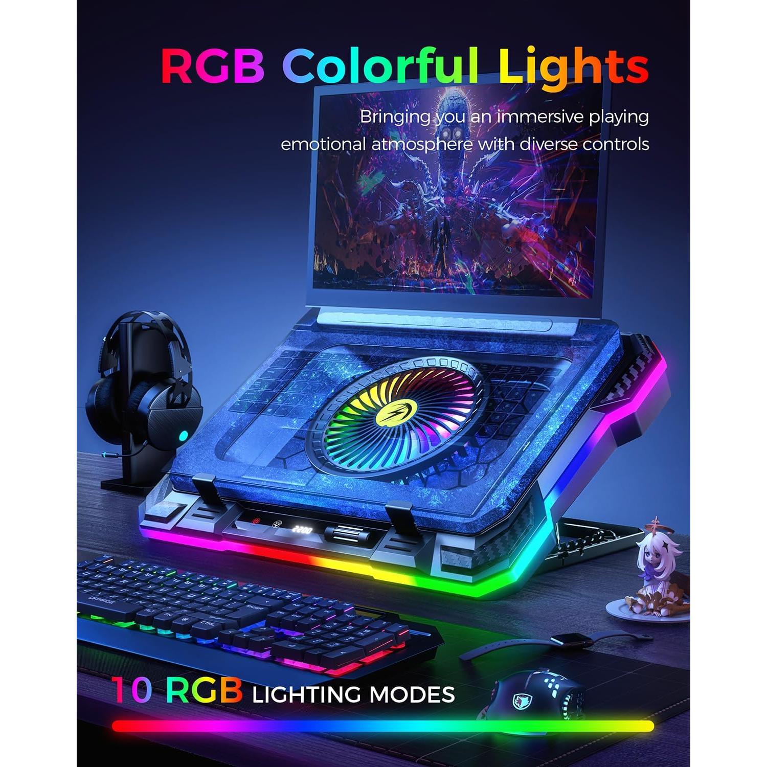 Base de Enfriamiento para Laptop Gaming KeiBn K1-5V RGB 15.6-19.3"