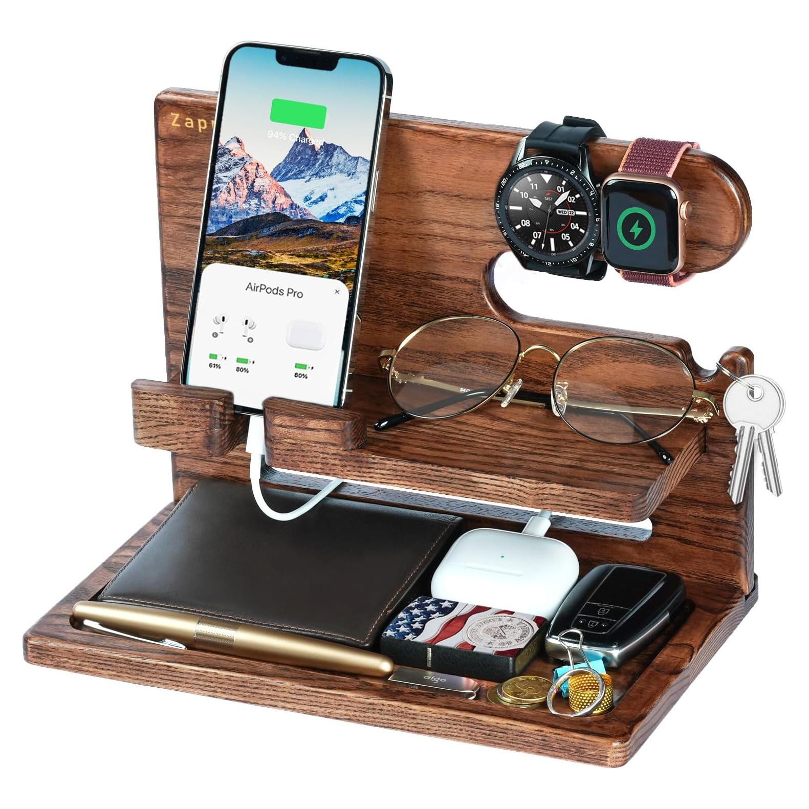 Estación de Acoplamiento de Teléfono de Madera ZAPUVO 25.5x16cm