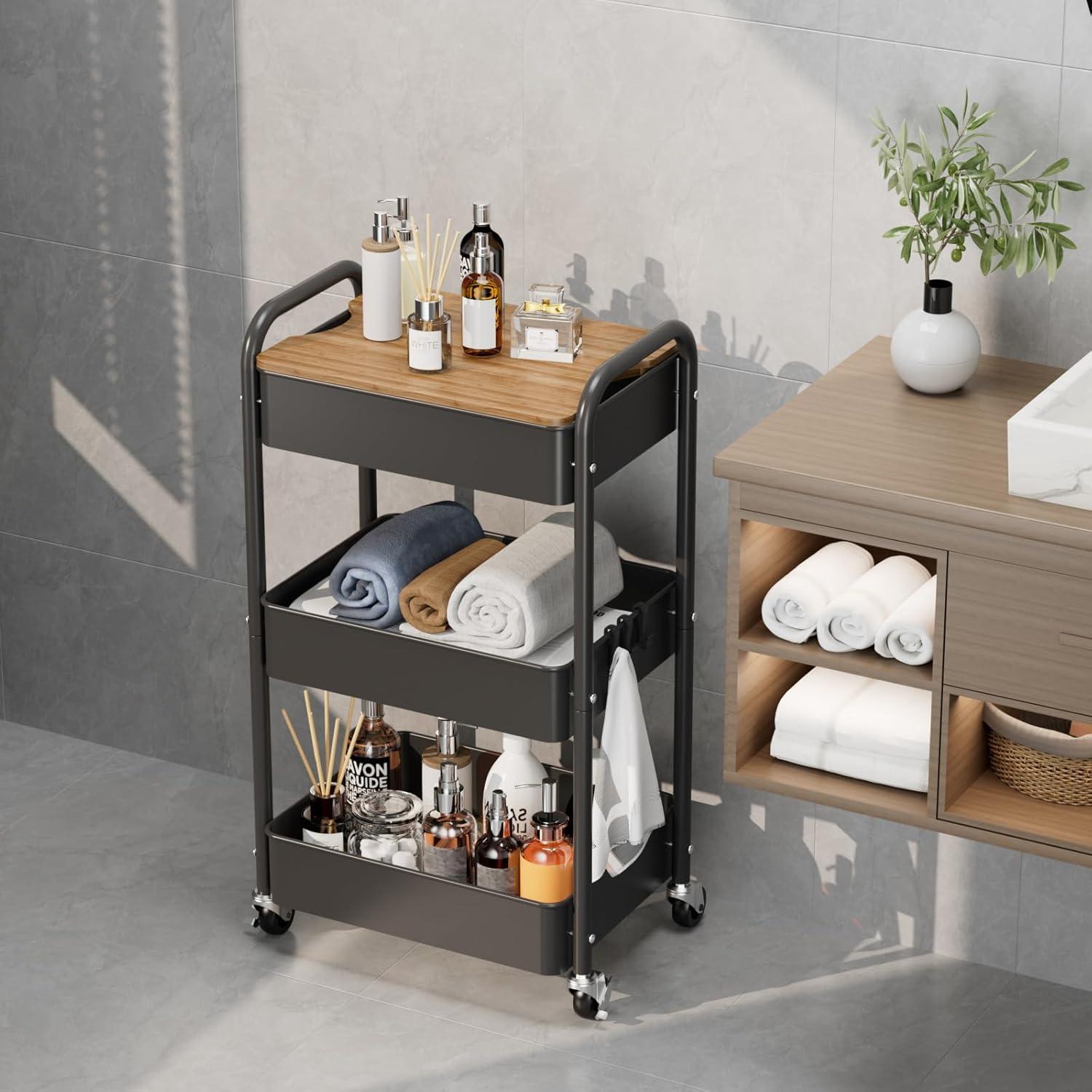 Carro Rodante de 3 Niveles Johgee con Superficie de Mesa