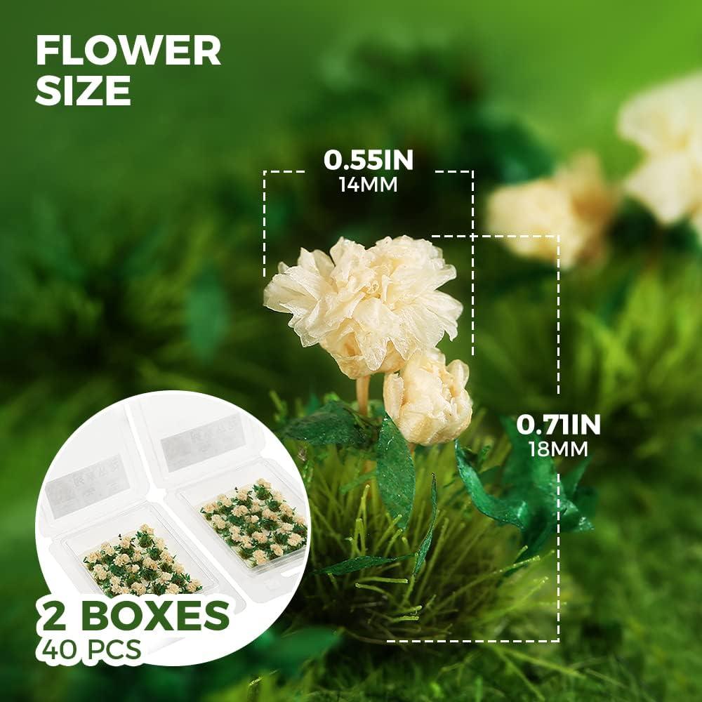 Yetaha 40 Racimos de Flores Artificiales Gardenia Blancas Miniaturas