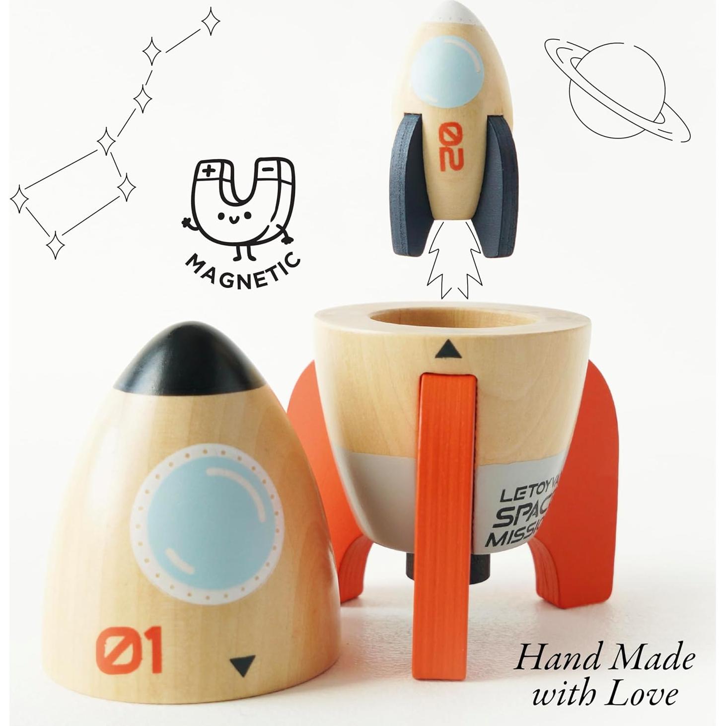 Cohete Espacial de Madera Le Toy Van Duo 16x9.5 cm