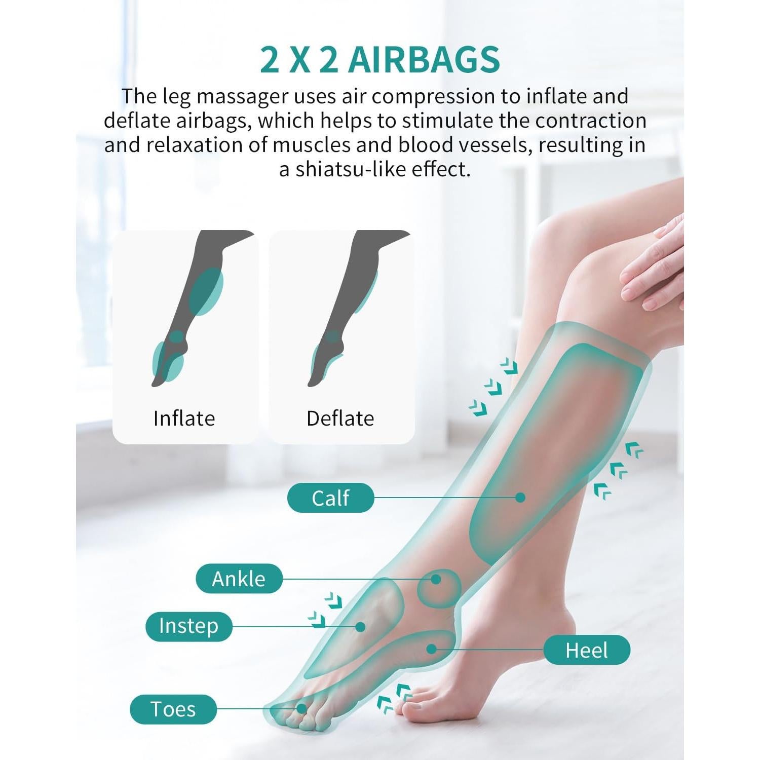 Masajeador de Piernas Nekteck FE-7204B Compresión Aire