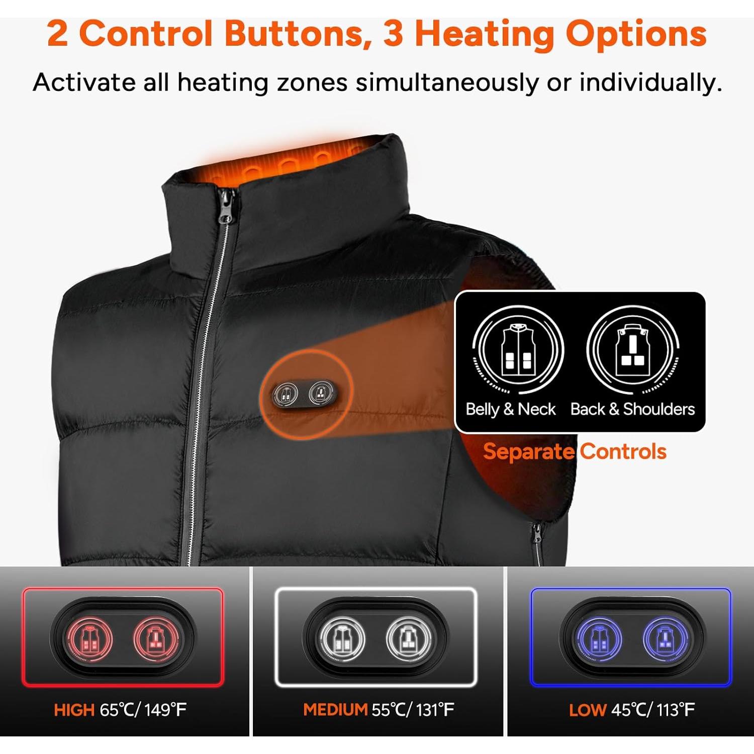 Chaleco Calentado Dr.Prepare Unisex 3 Niveles de Calor