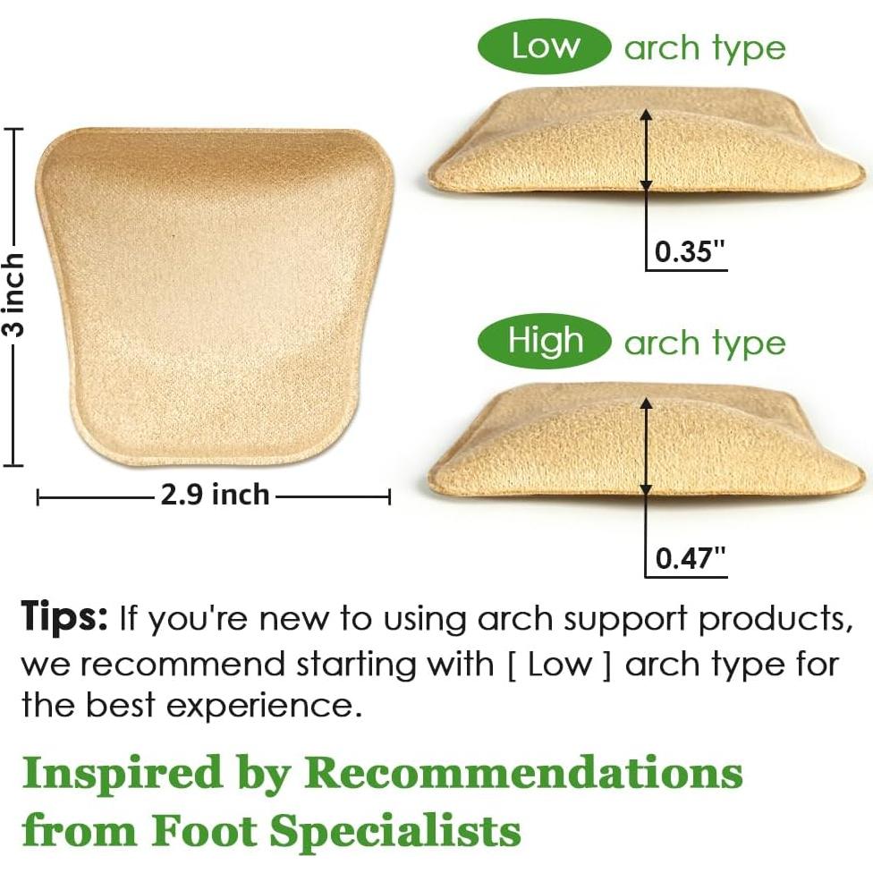 Inserts de Soporte Arqueado Beautulip para Pies Planos - Gel Beige