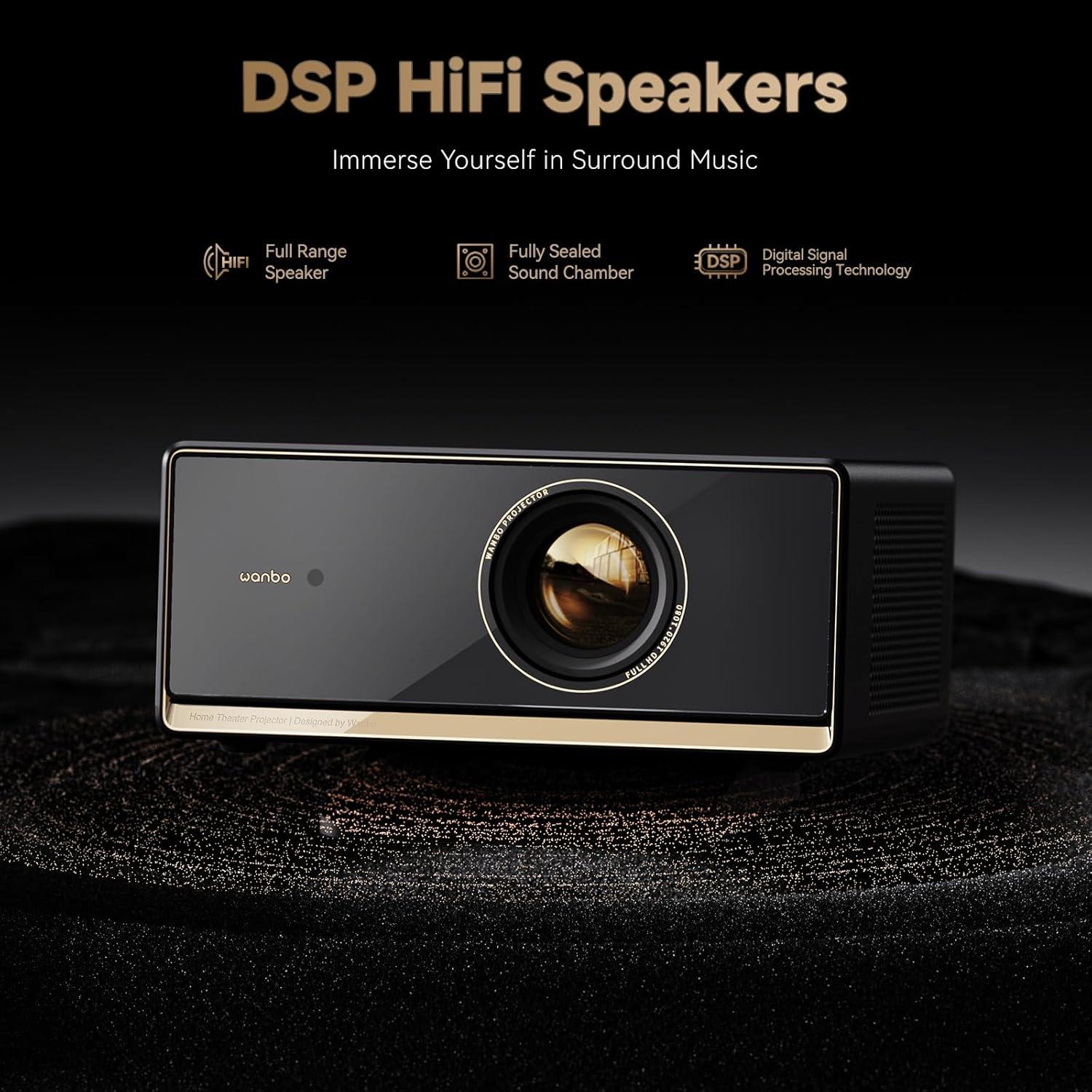 Proyector 4K WANBO X5 Pro con Google TV y Bluetooth, 1100 ANSI