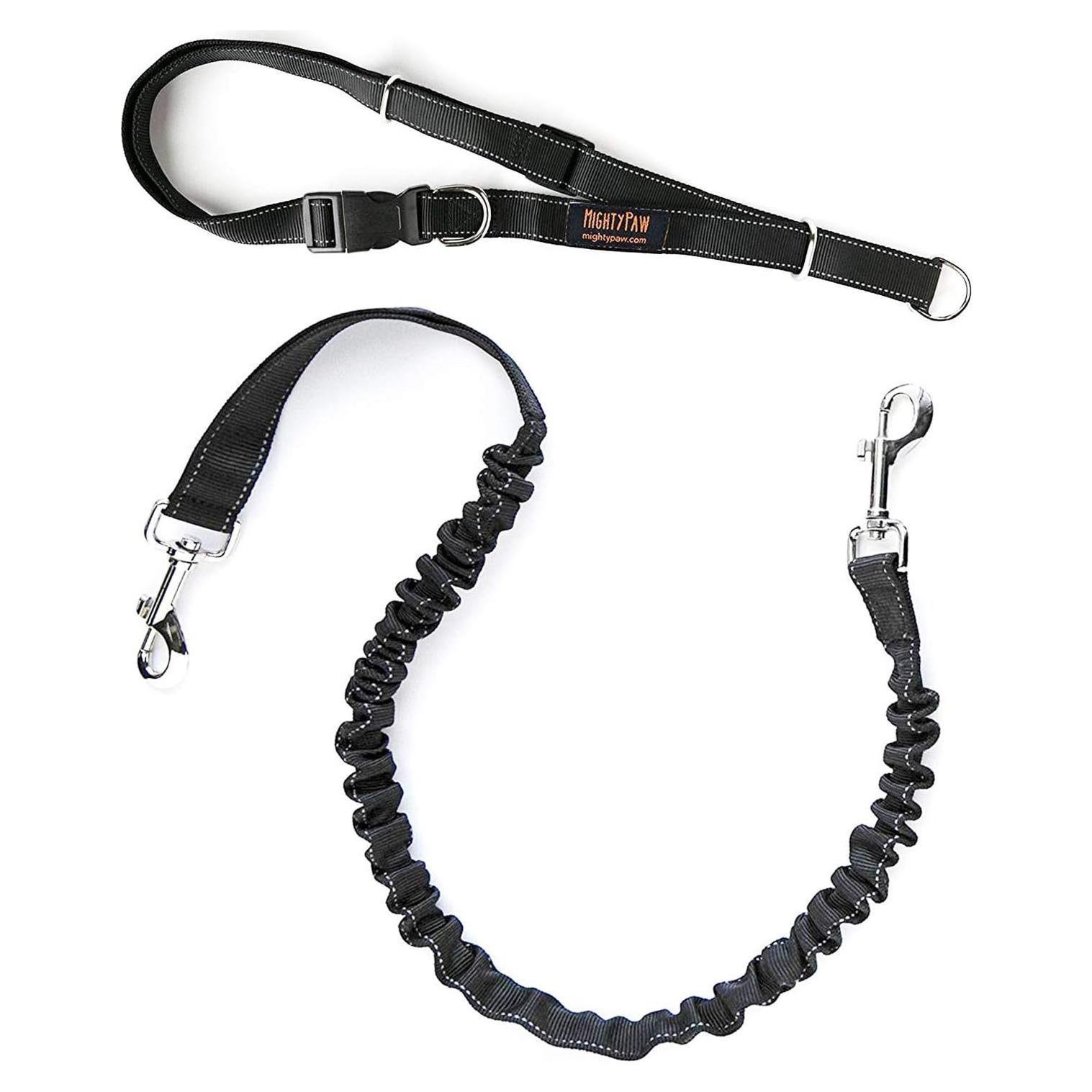 Correa Bungee Sin Manos Mighty Paw para Perros - Negro