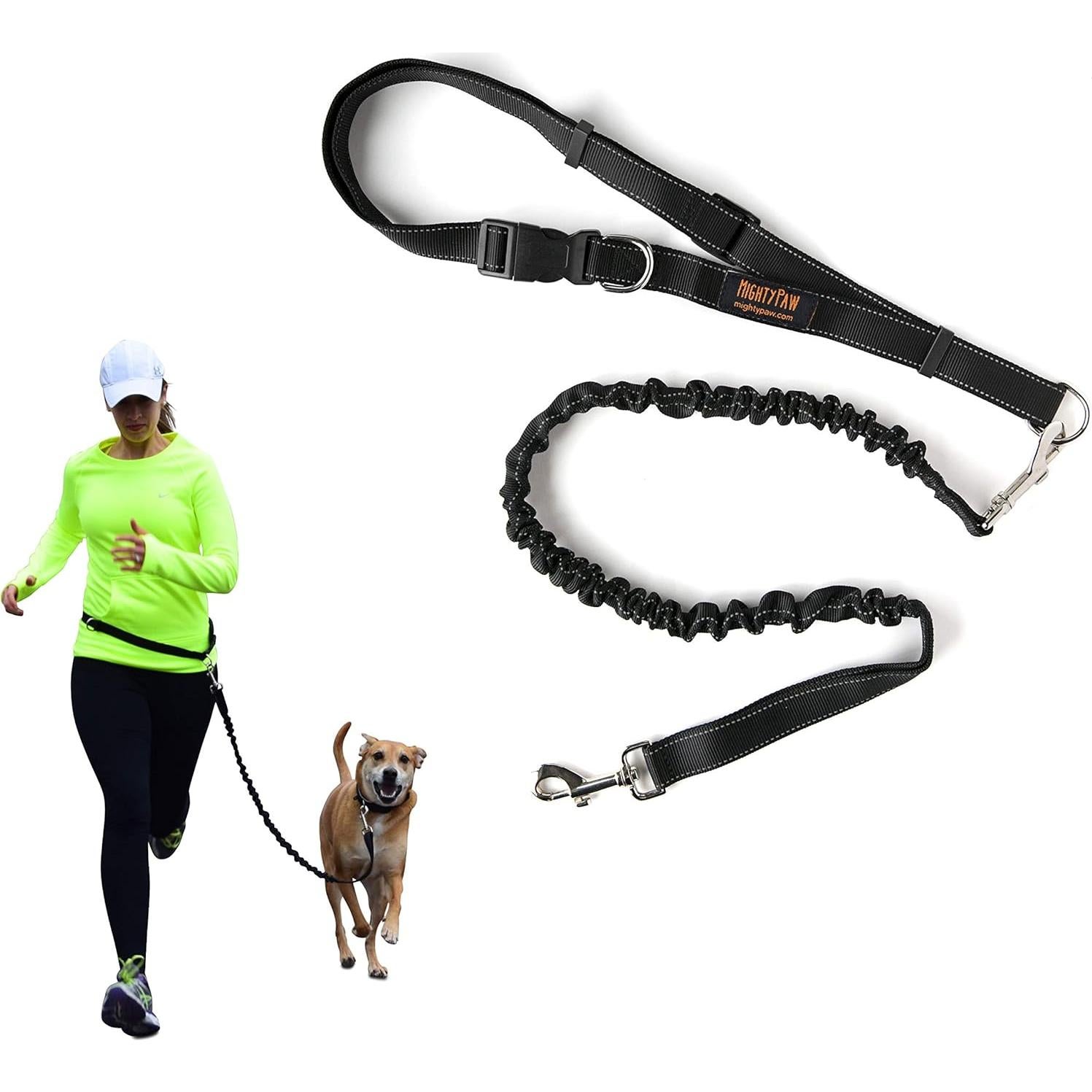 Correa Bungee Sin Manos Mighty Paw para Perros - Negro