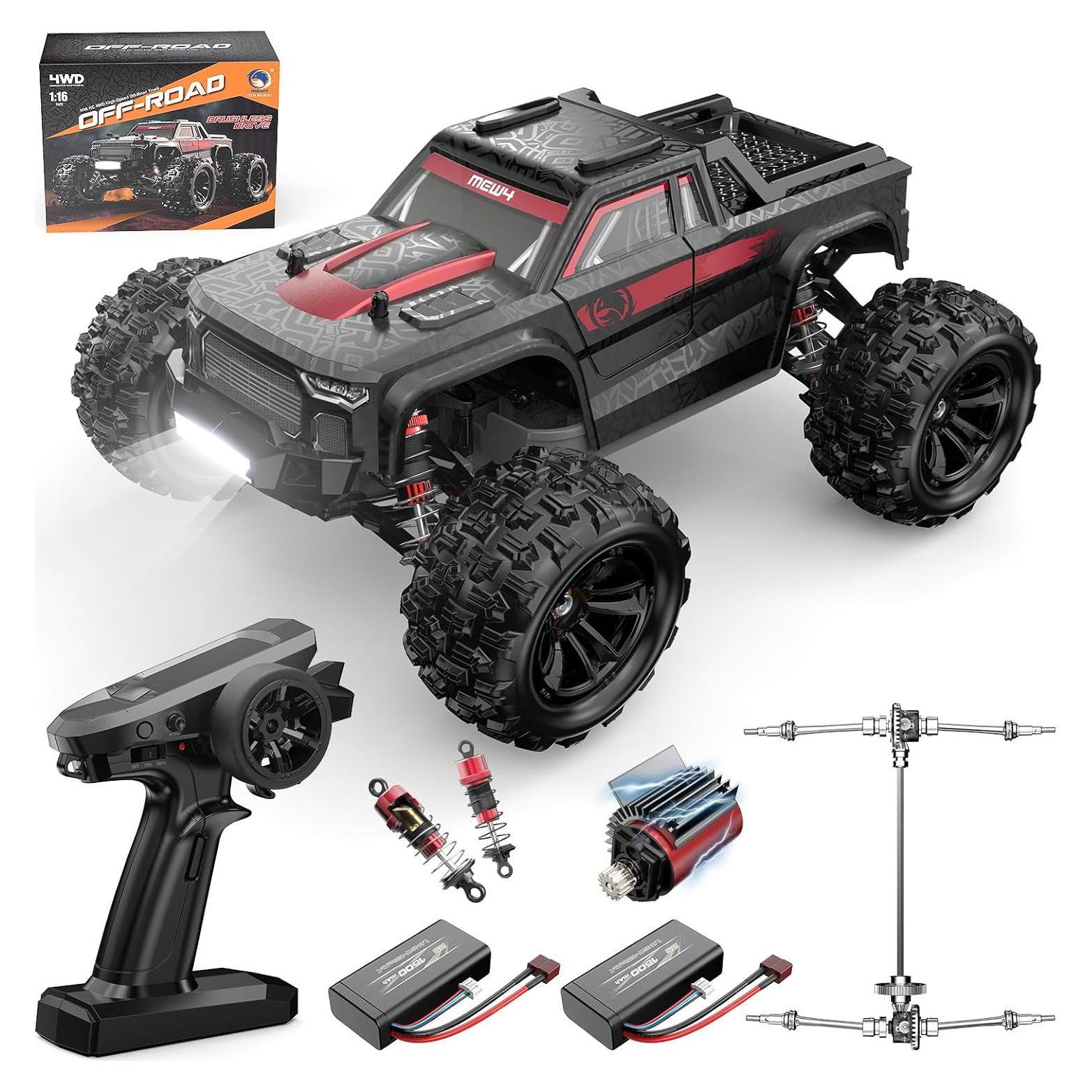 Coche RC Offroad MEW4 4X4 Sin Escobillas 42 Km/h Rojo Negro