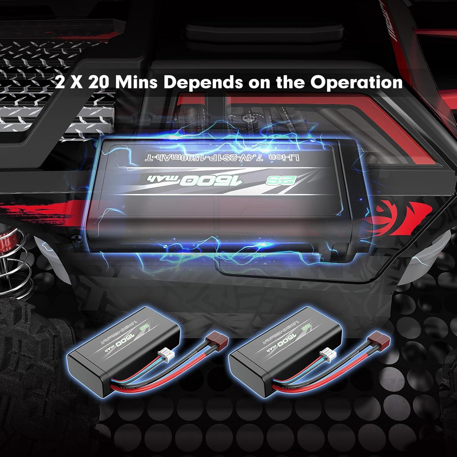 Coche RC Offroad MEW4 4X4 Sin Escobillas 42 Km/h Rojo Negro