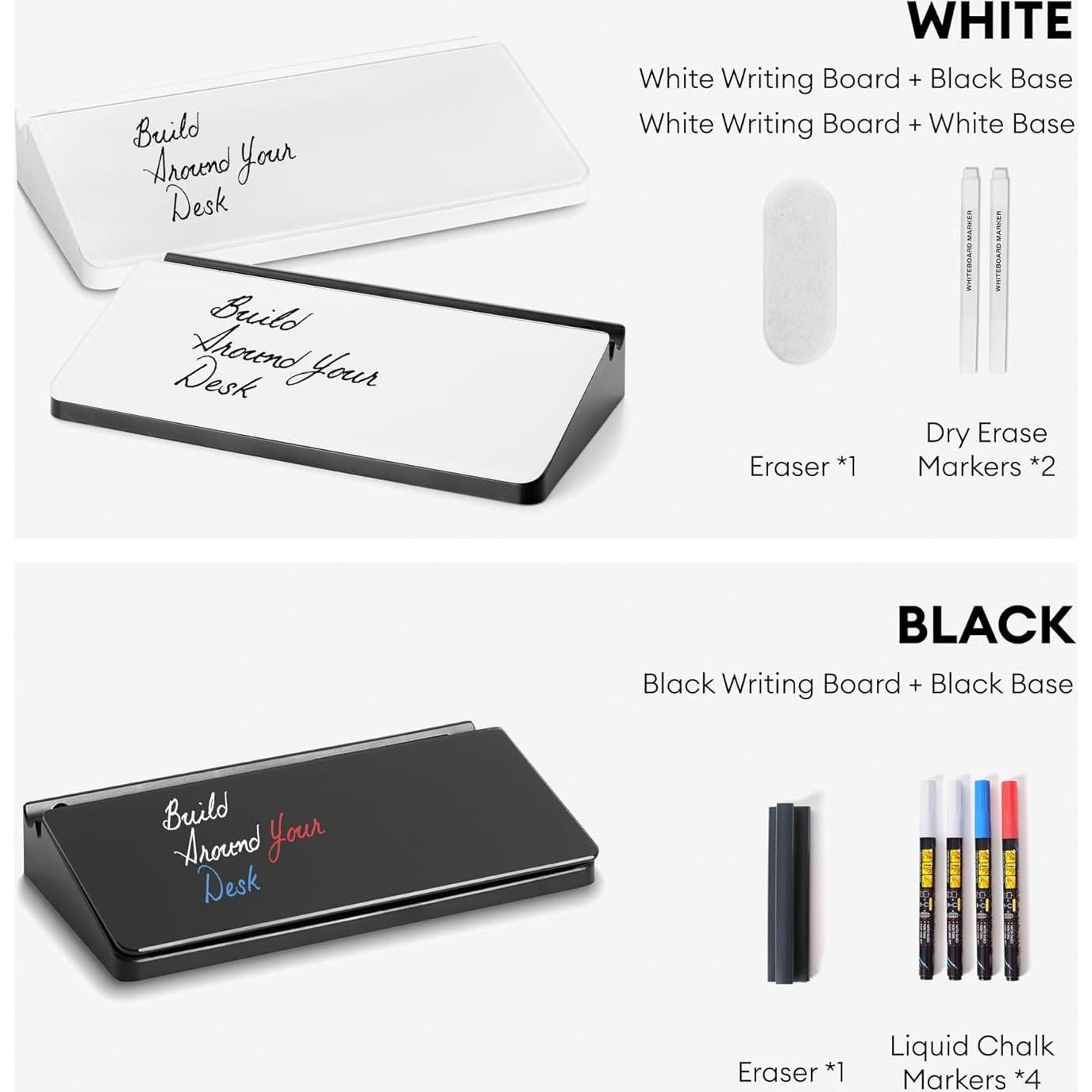 Pizarra de vidrio blanca de escritorio Aroundesk 30.48x16.51cm