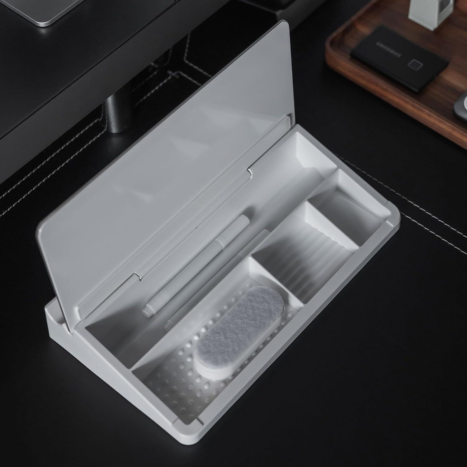 Pizarra de vidrio blanca de escritorio Aroundesk 30.48x16.51cm