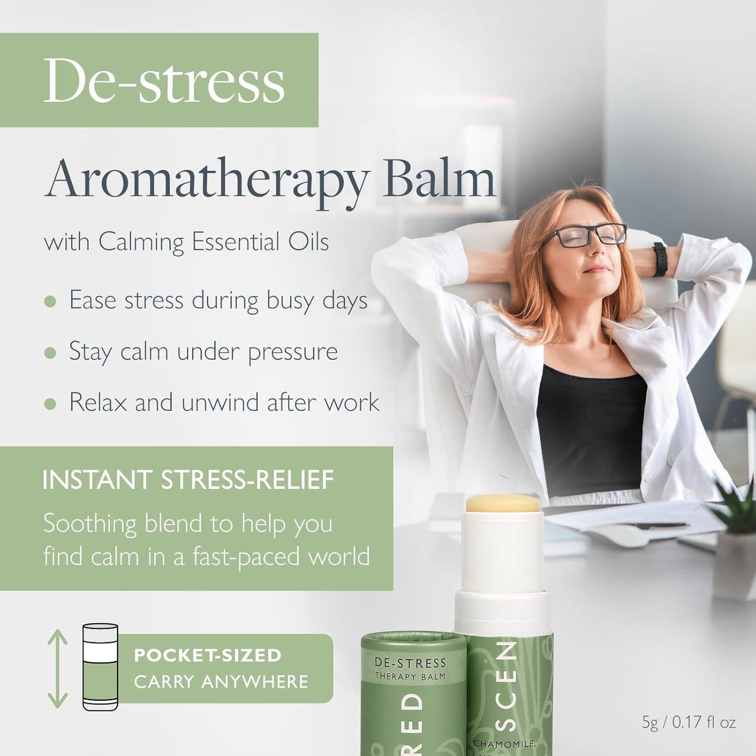 Bálsamo Aromaterapia Scentered De-Stress 5g - Alivio Natural