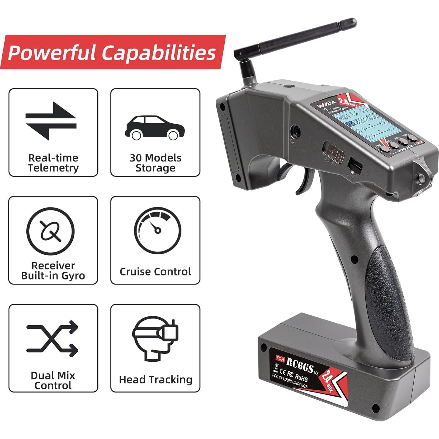 Radiolink RC6GS V3 Transmisor 7 Canales con Receptor R7FG