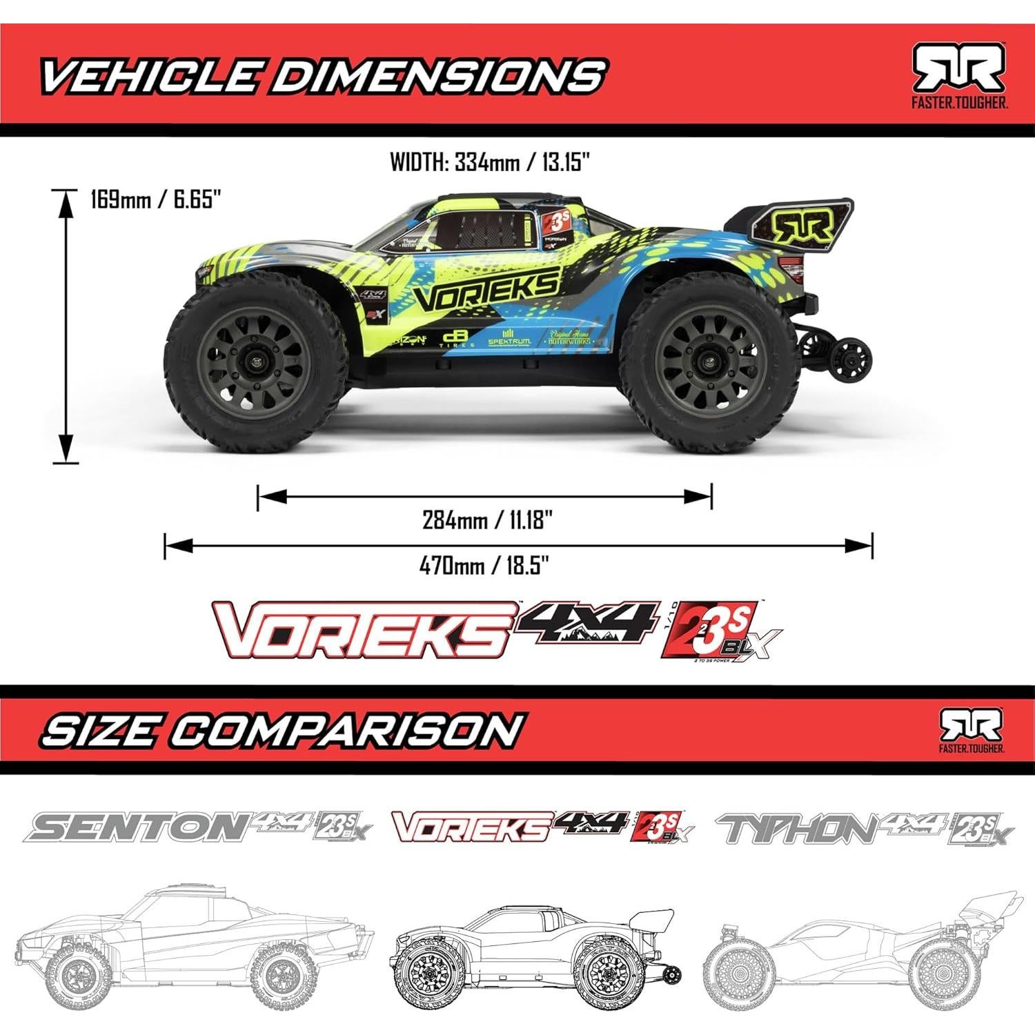 Camión RC ARRMA VORTEKS 4X4 1/10 BLX Teal RTR