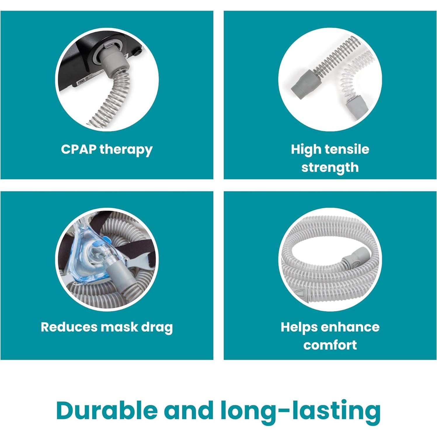 Manguera CPAP LifeSource 15mm Gris 1.83m Grado Médico