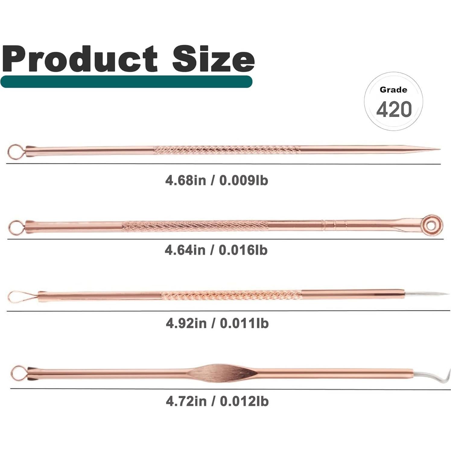 Kit de Extracción de Espinillas HaimiLiya 4 Piezas Oro Rosa