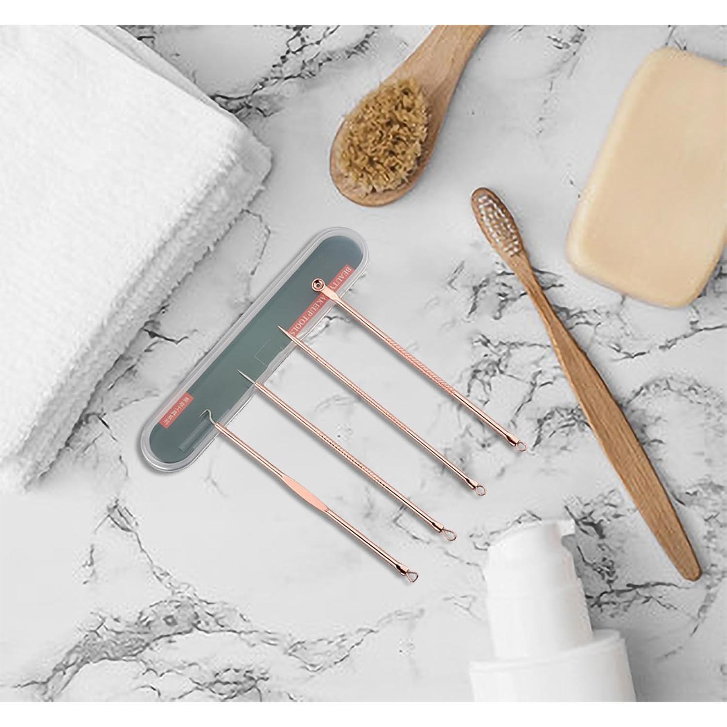 Kit de Extracción de Espinillas HaimiLiya 4 Piezas Oro Rosa