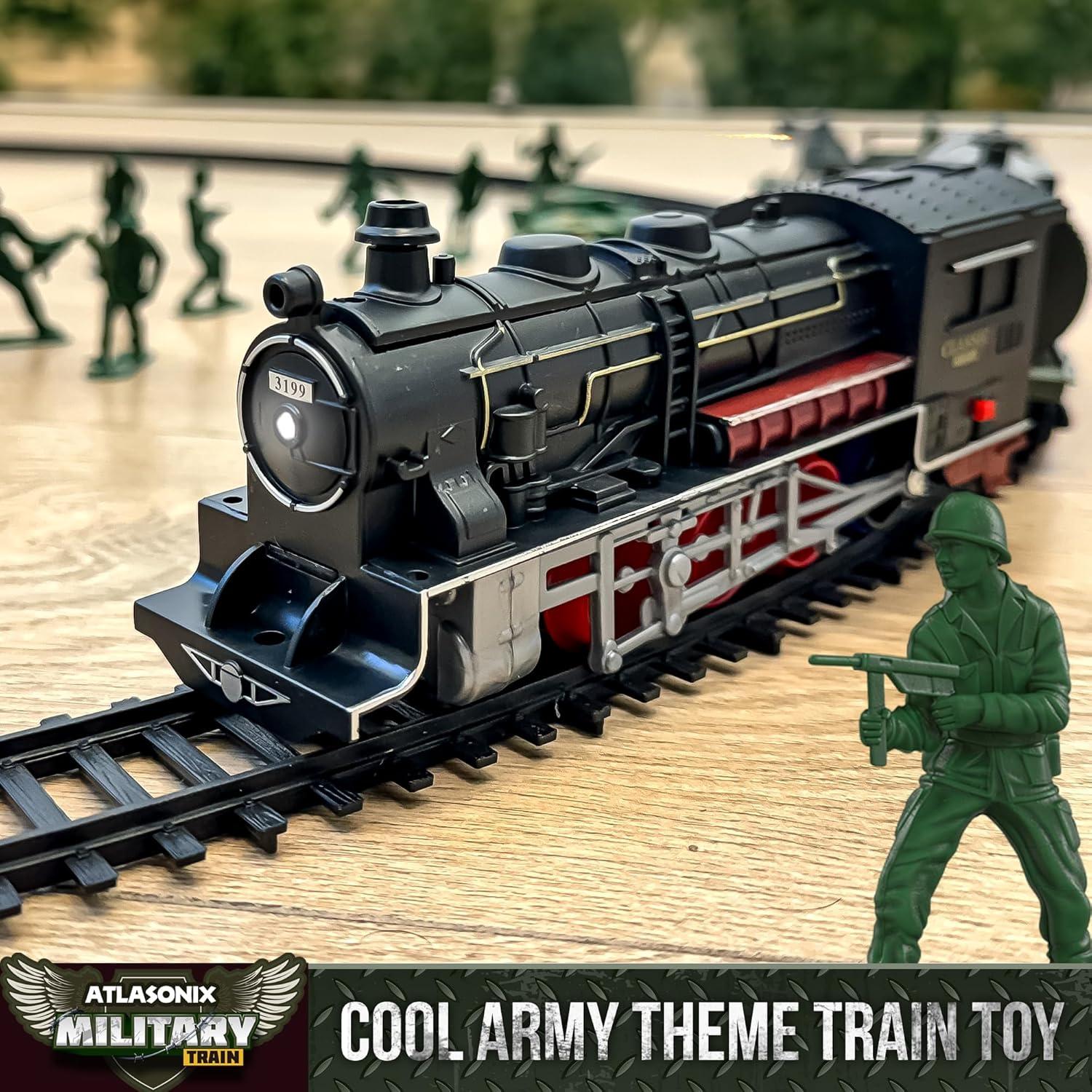 Juego de Tren Eléctrico Militar Atlasonix - 27.94x2.54 cm