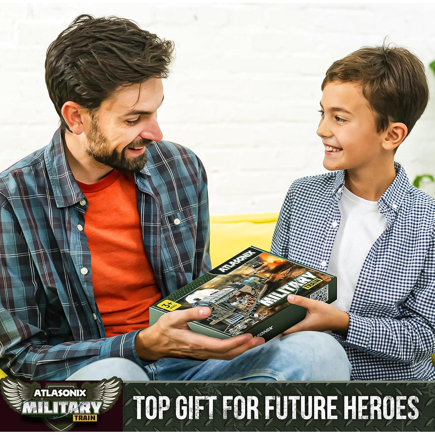 Juego de Tren Eléctrico Militar Atlasonix - 27.94x2.54 cm