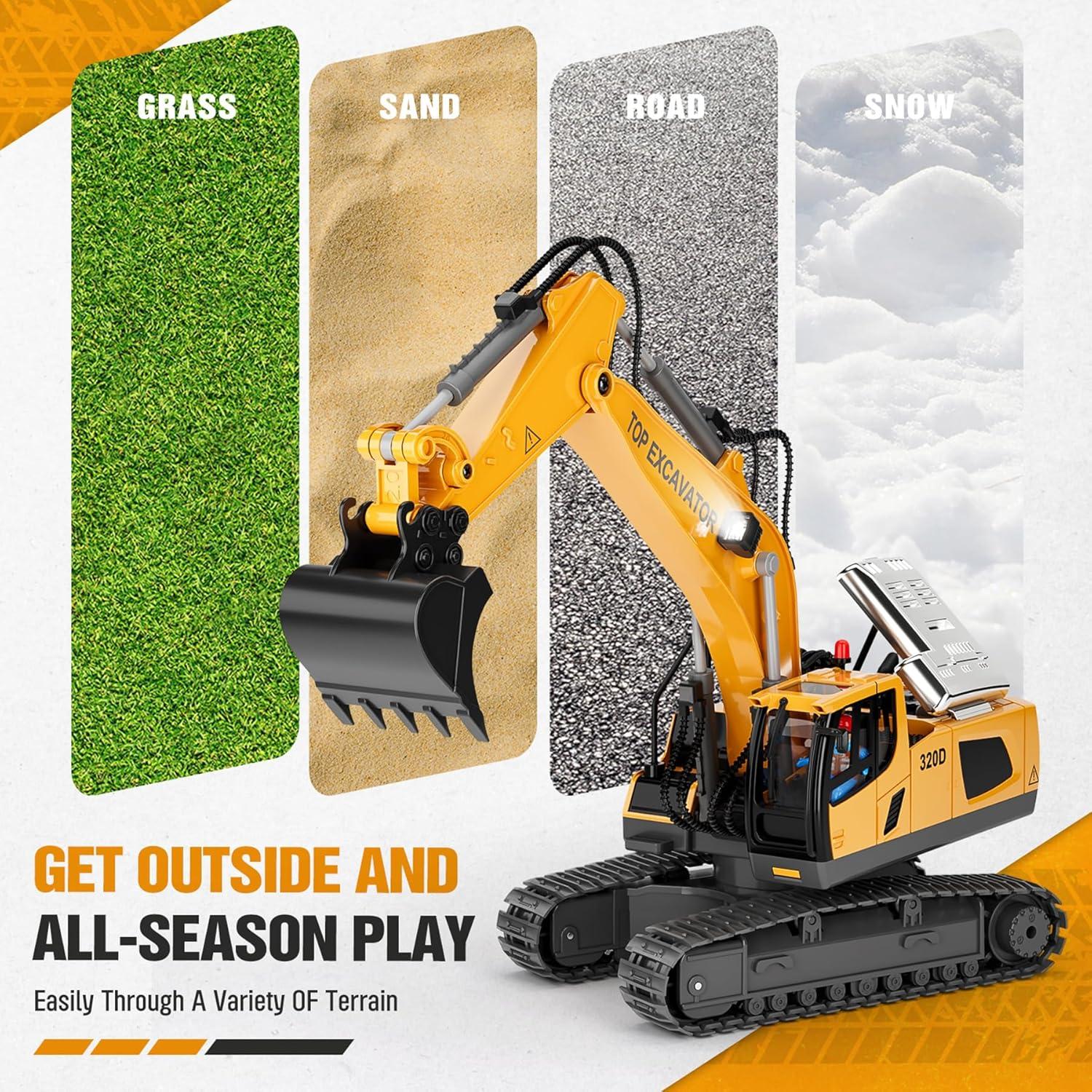 Excavadora RC KIDMARKT 11 Canales con Pala de Metal 40cm