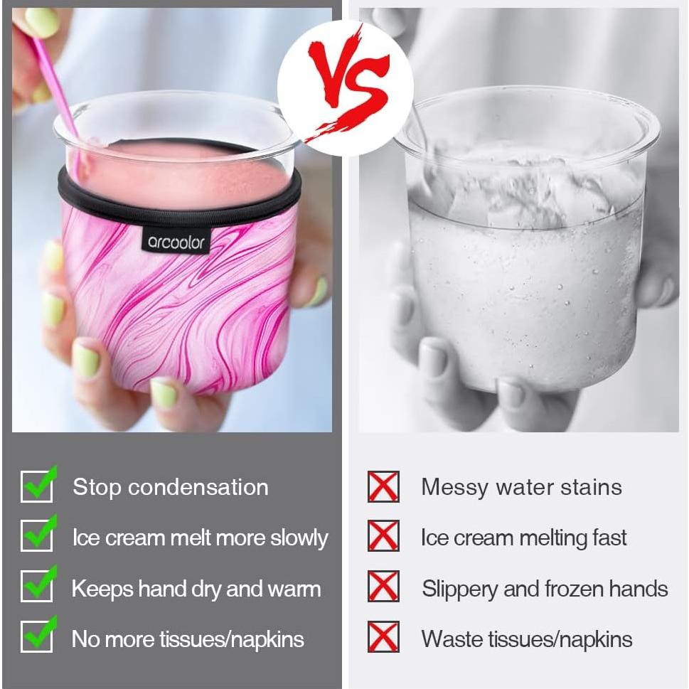 Manga Aislante de Neopreno ARCOOLOR para Helado 16oz - 4 Paquete