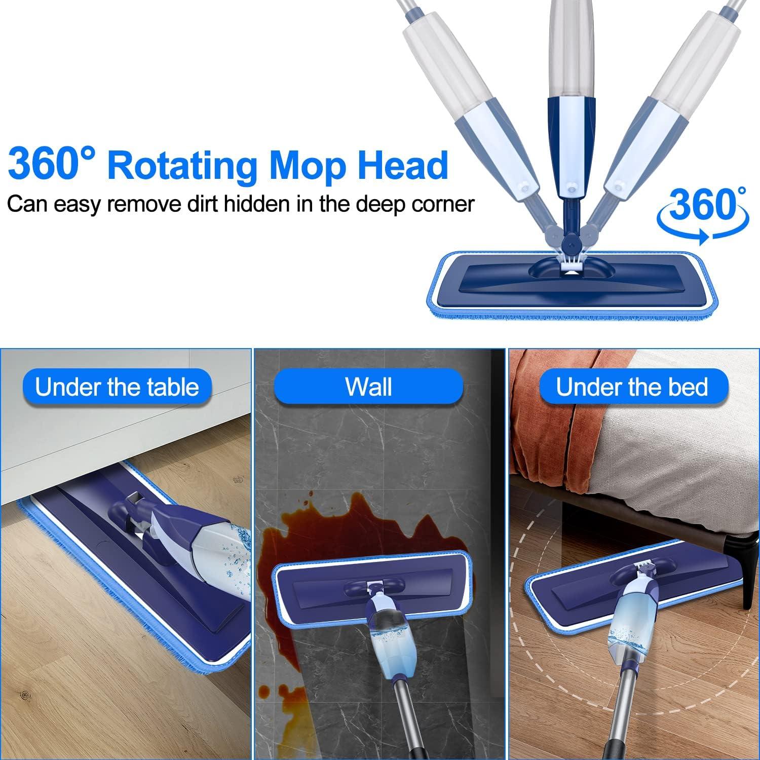 Mopa Pulverizadora Beyoco Azul con 3 Almohadillas de Microfibra