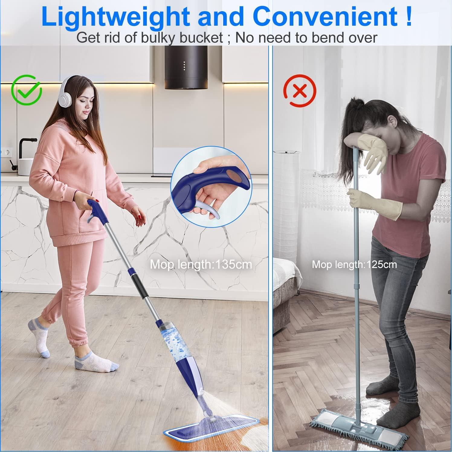 Mopa Pulverizadora Beyoco Azul con 3 Almohadillas de Microfibra