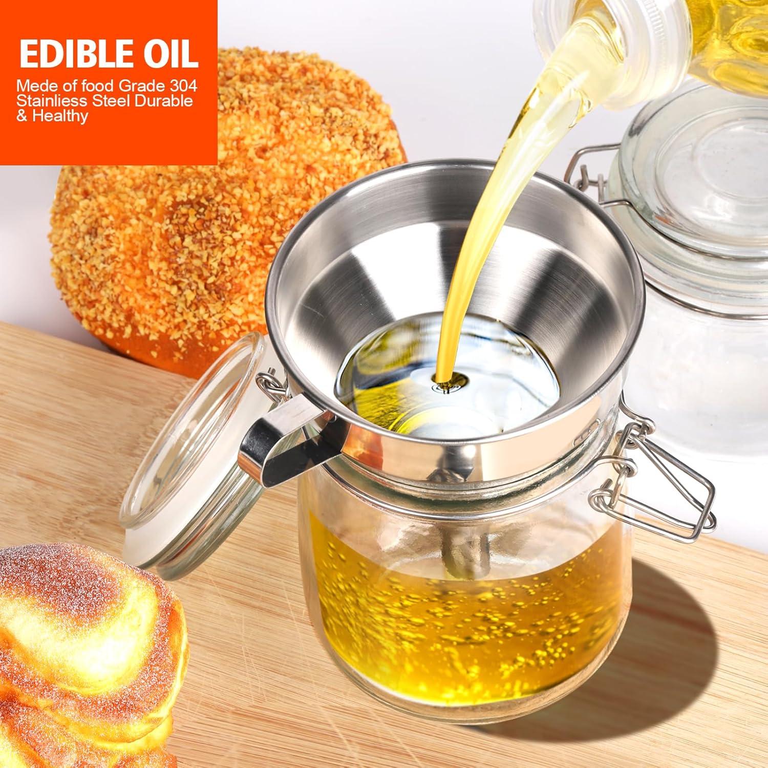 Juego de 3 Embudos de Acero Inoxidable YGDZ con Coladores