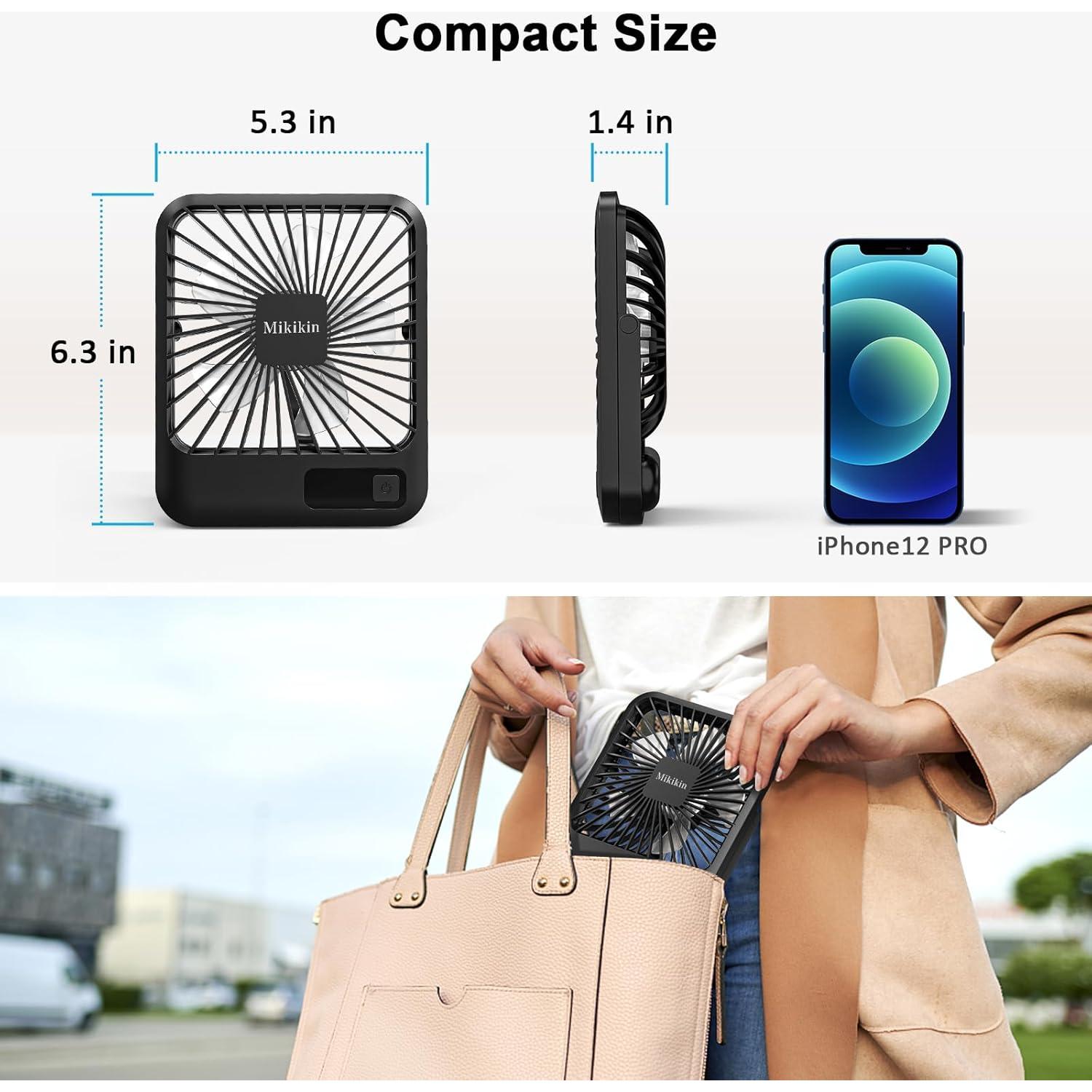 Ventilador de Escritorio Mikikin Plegable 180° Recargable USB 2000mAh